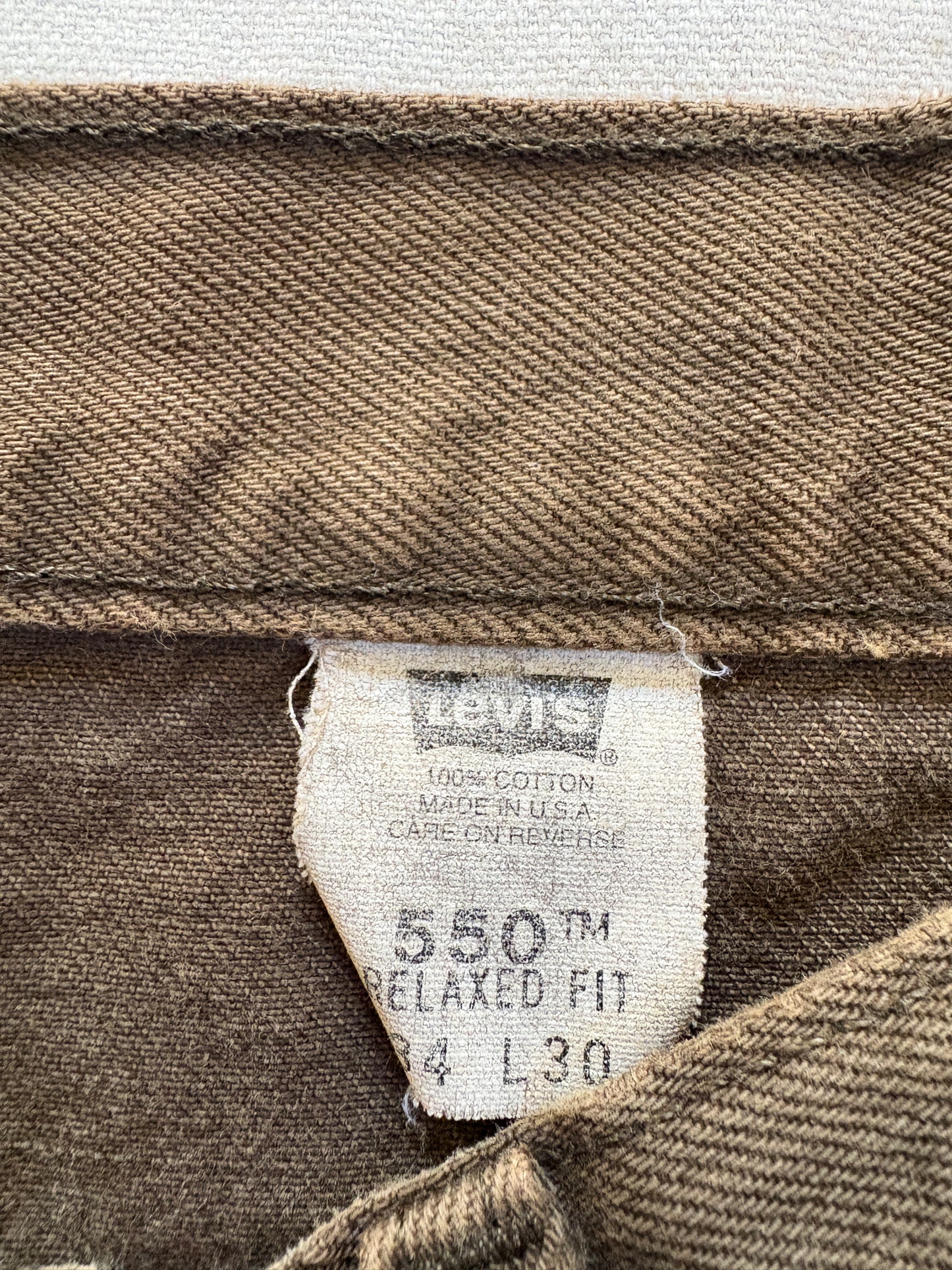 Vintage 90s Green Brown Levi’s 550 Jeans 33x30