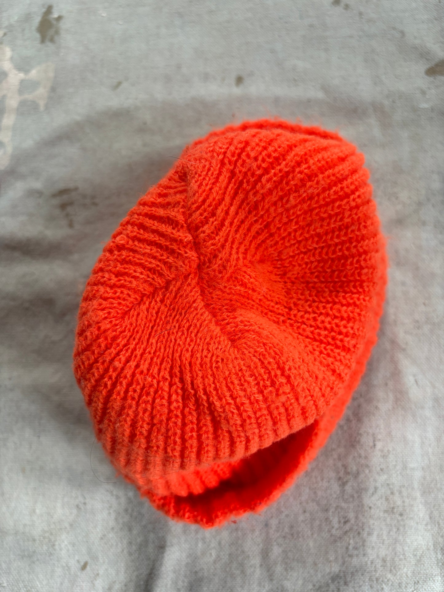 90s Safety Orange Knit Watch Cap