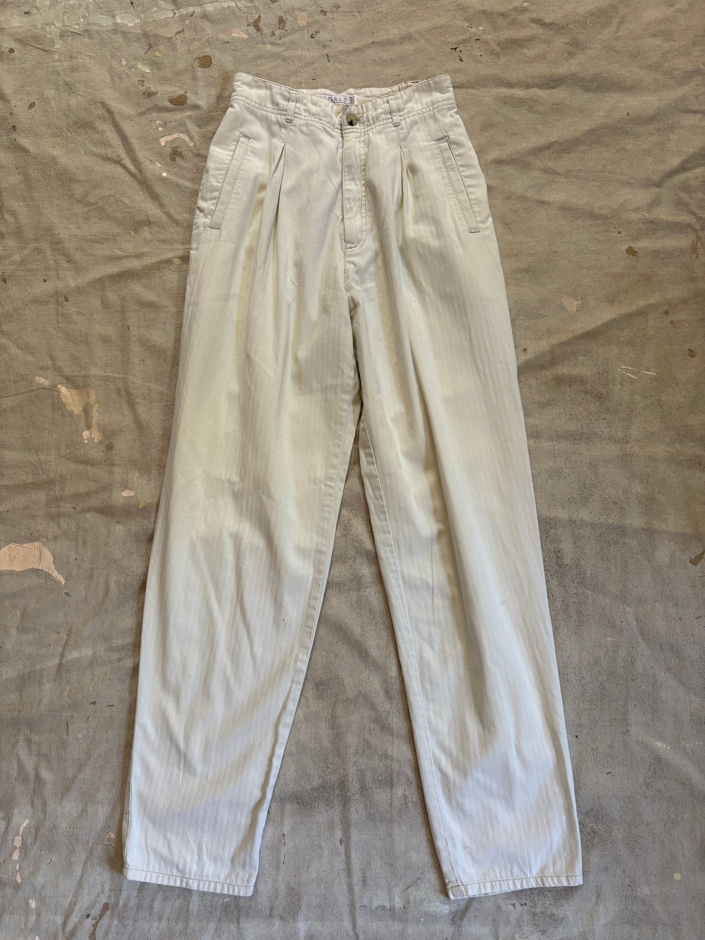 90s Off-White HBT Herringbone Twill Pleated Slacks