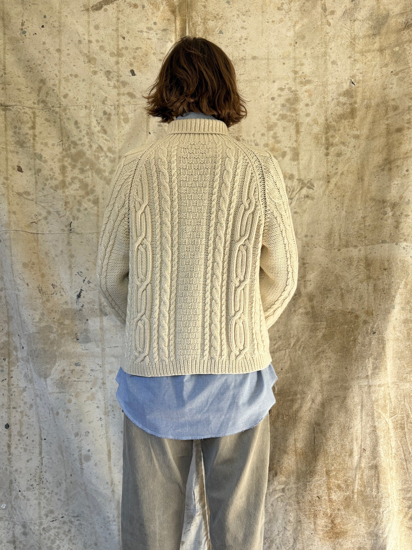Vintage Fisherman Style Turtleneck Sweater