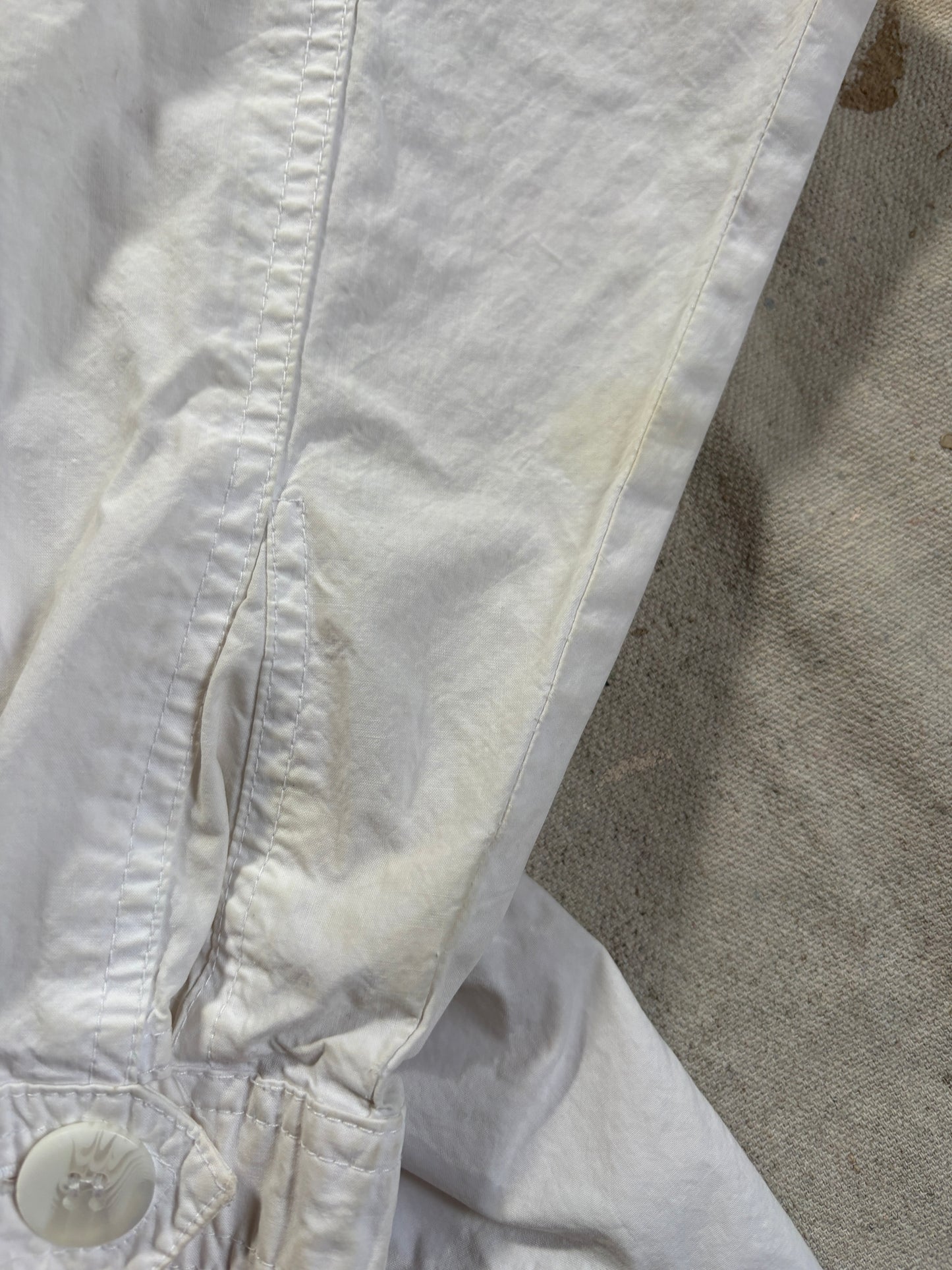 90s LL Bean White Cotton Wind Breaker Jacket