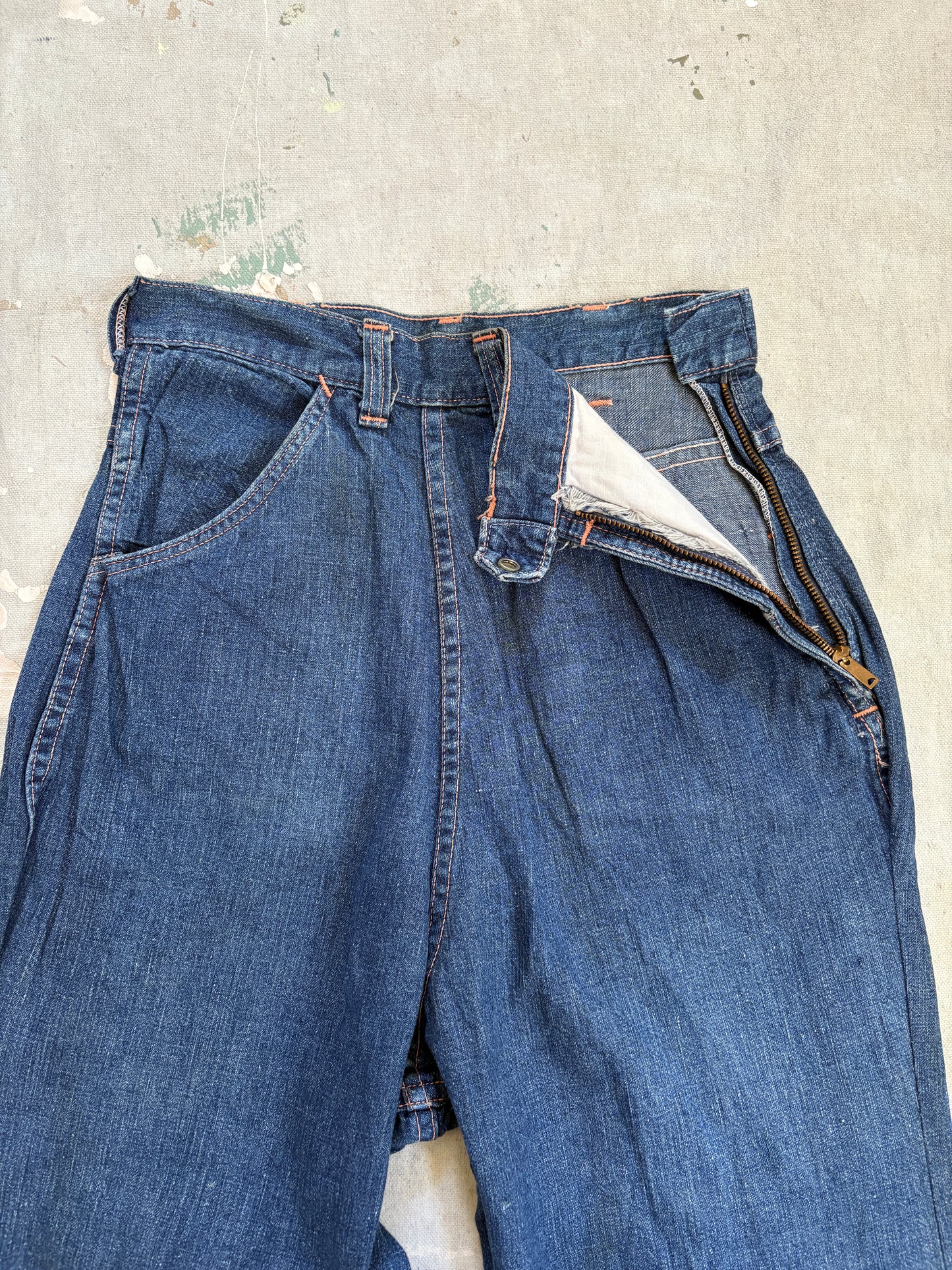 50s Blue Gem Side Zip Jeans
