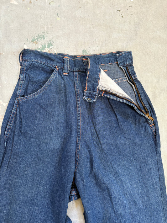 50s Blue Gem Side Zip Jeans