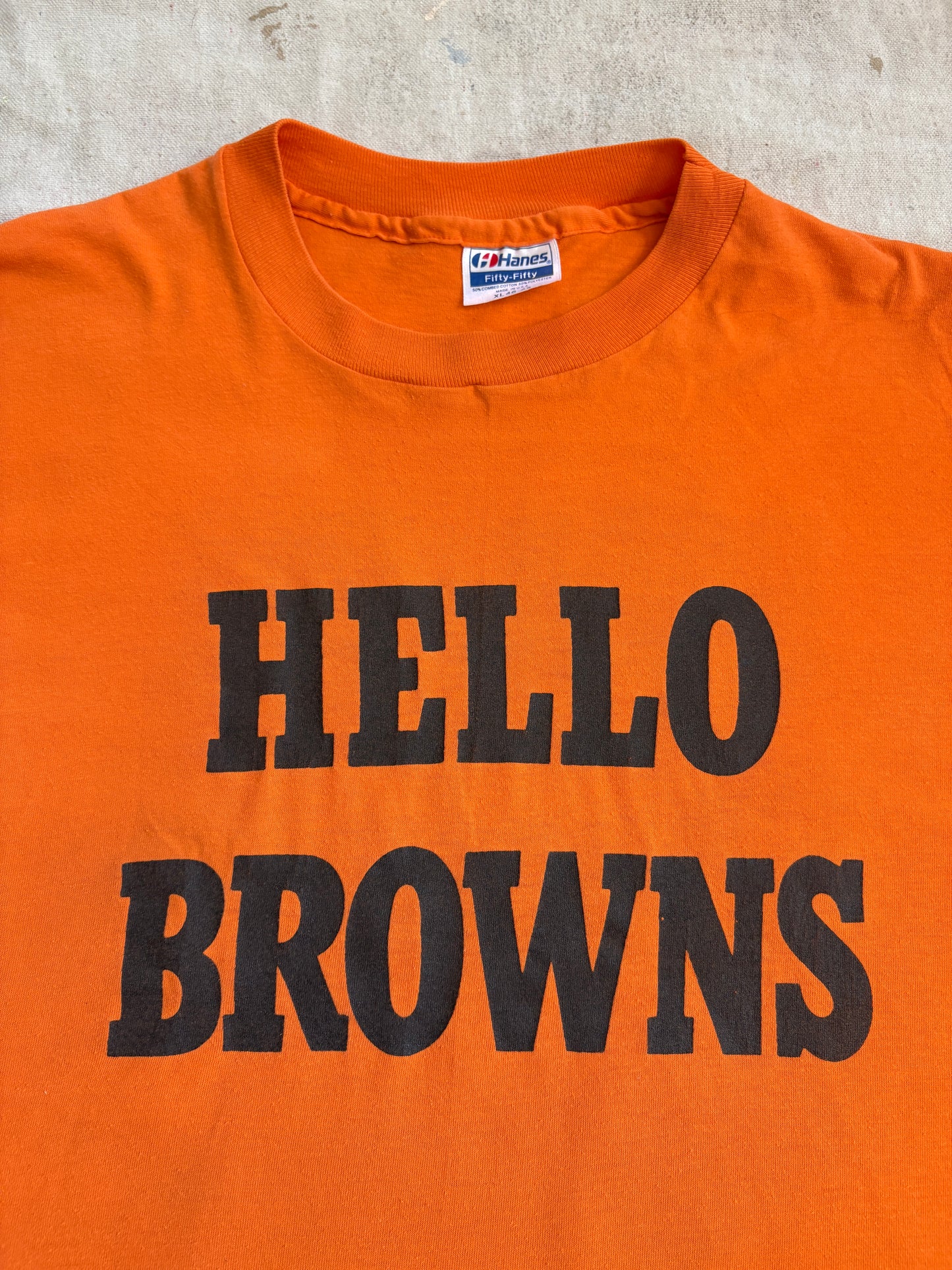 Vintage 80s Hello Browns Goodbye Steelers Tee