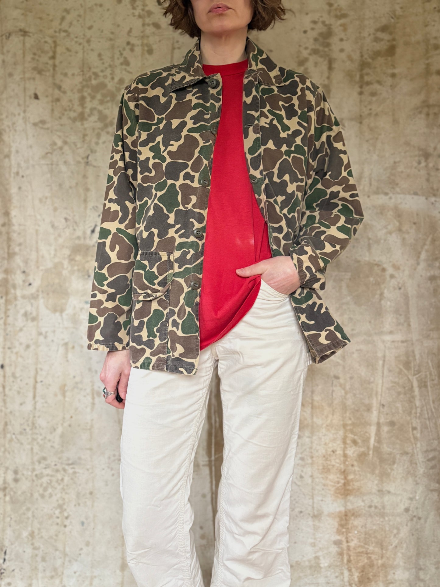 Vintage 80s SafTbak Duck Camo Coat