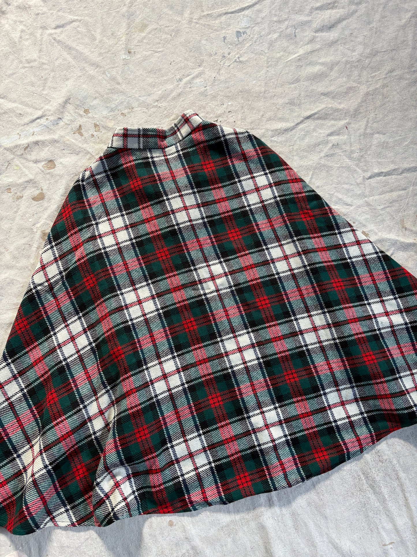 Vintage 70s Handmade Plaid Cape