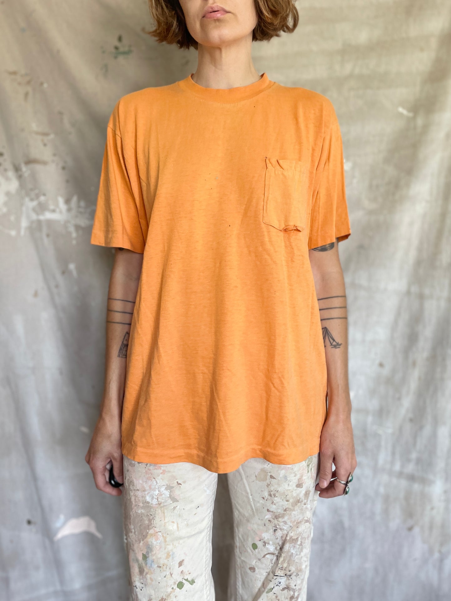 60s BVD Blank Orange Pocket Tee