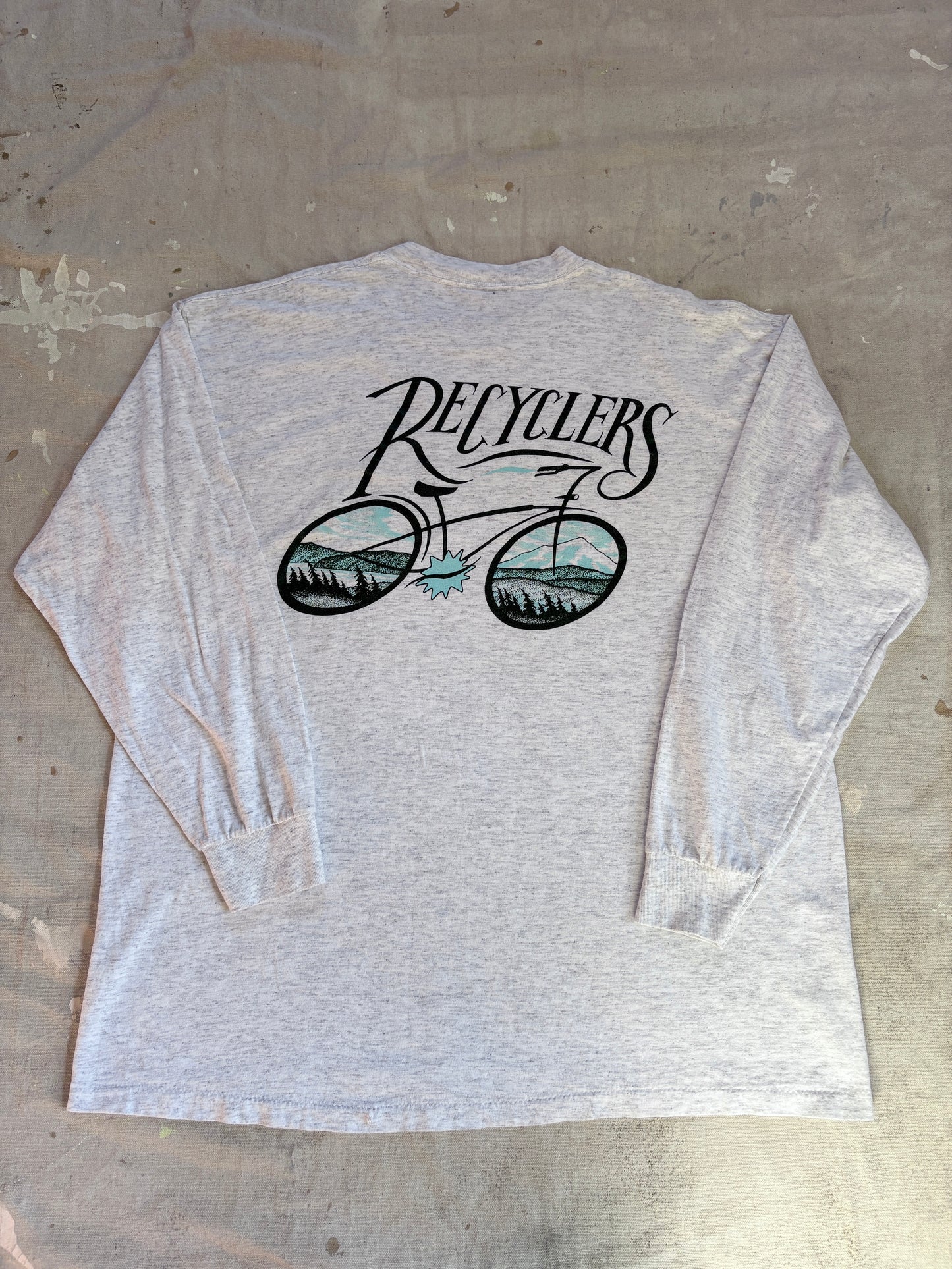Vintage 90s Recyclers Bicycling Long Sleeve Tee