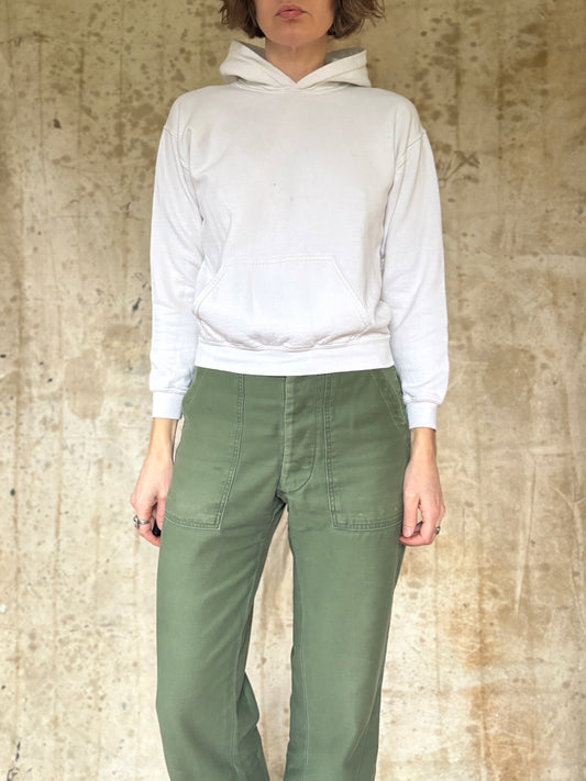 80s/90s Blank White Hoodie Sweatshirt