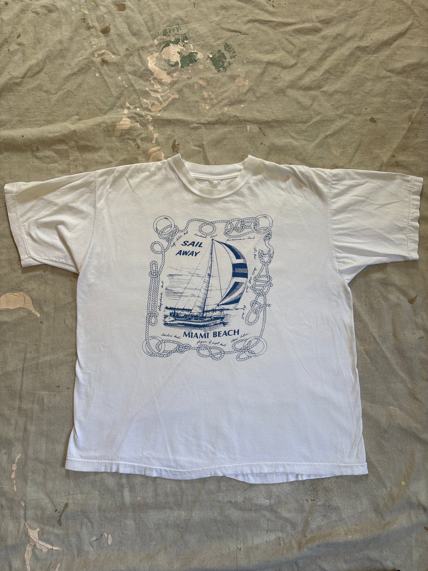 80s Sail Away Miami Beach Sailing Knot Tee