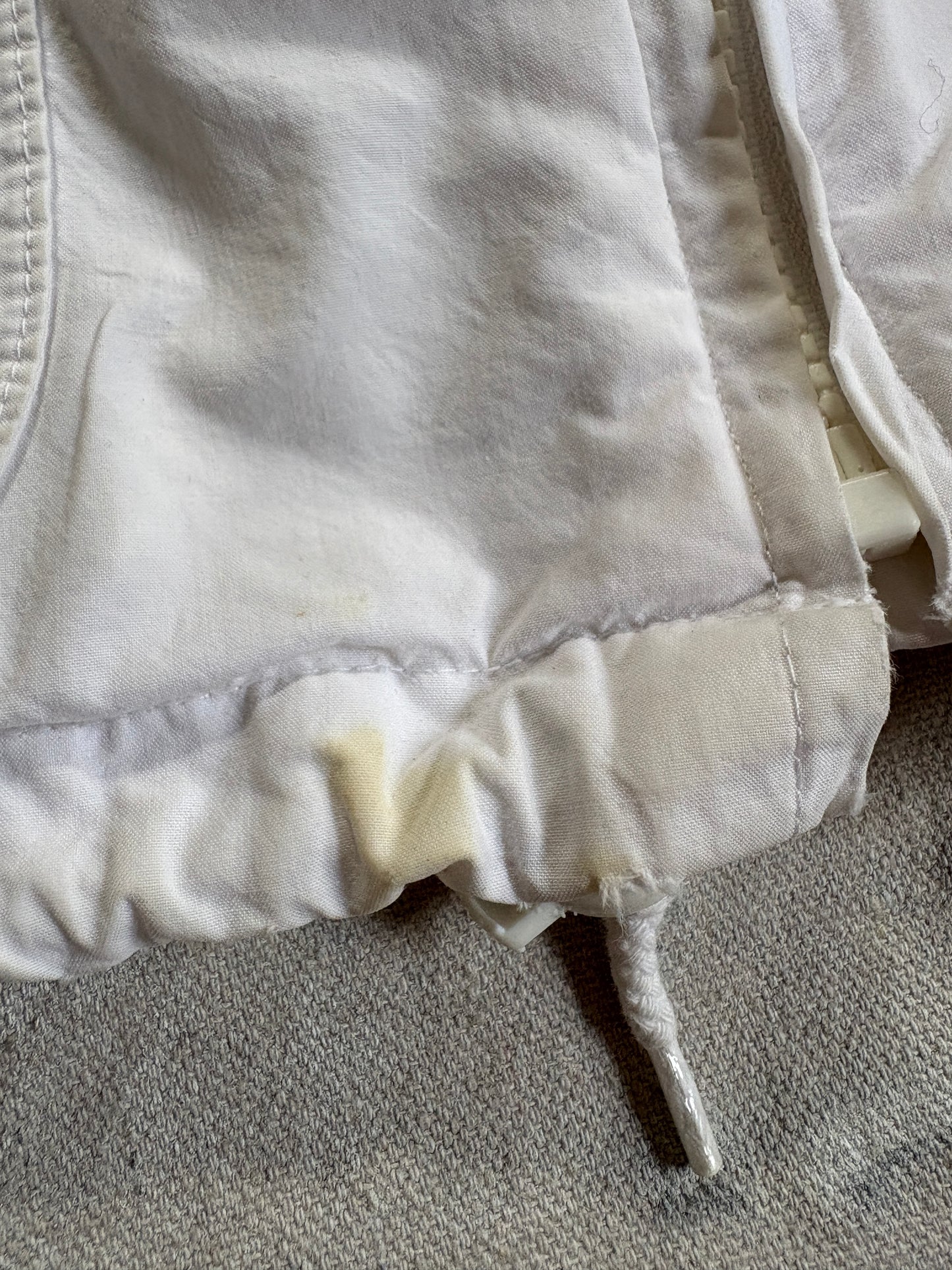 90s LL Bean White Cotton Wind Breaker Jacket