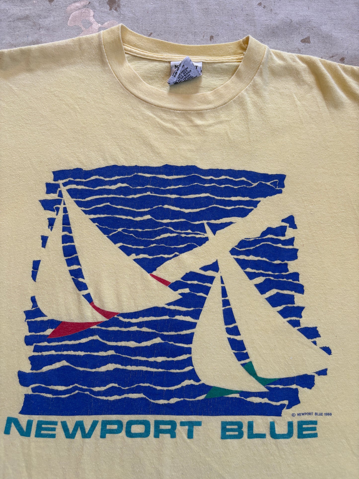 Vintage 80s Newport Blue Sailboat Tee