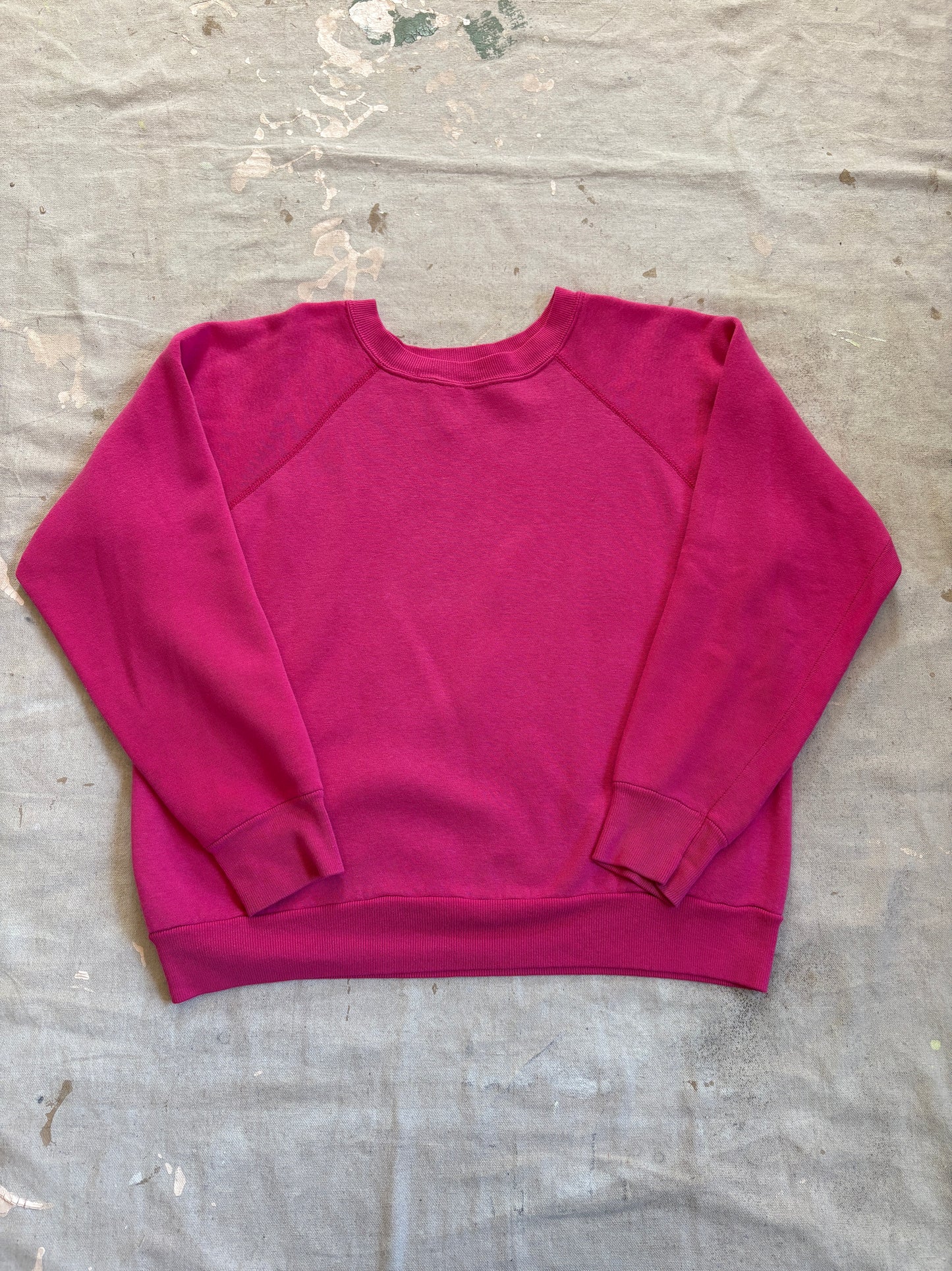 Vintage 80s Blank Bright Pink Sweatshirt