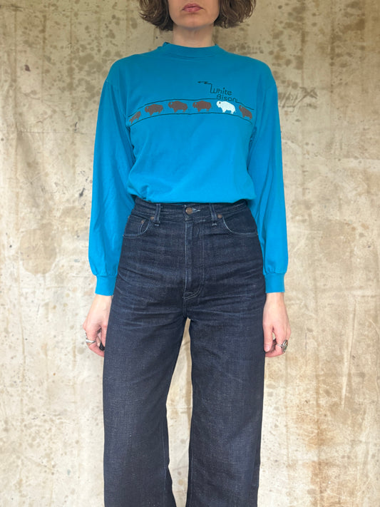 Vintage 90s White Bison Long Sleeve Tee