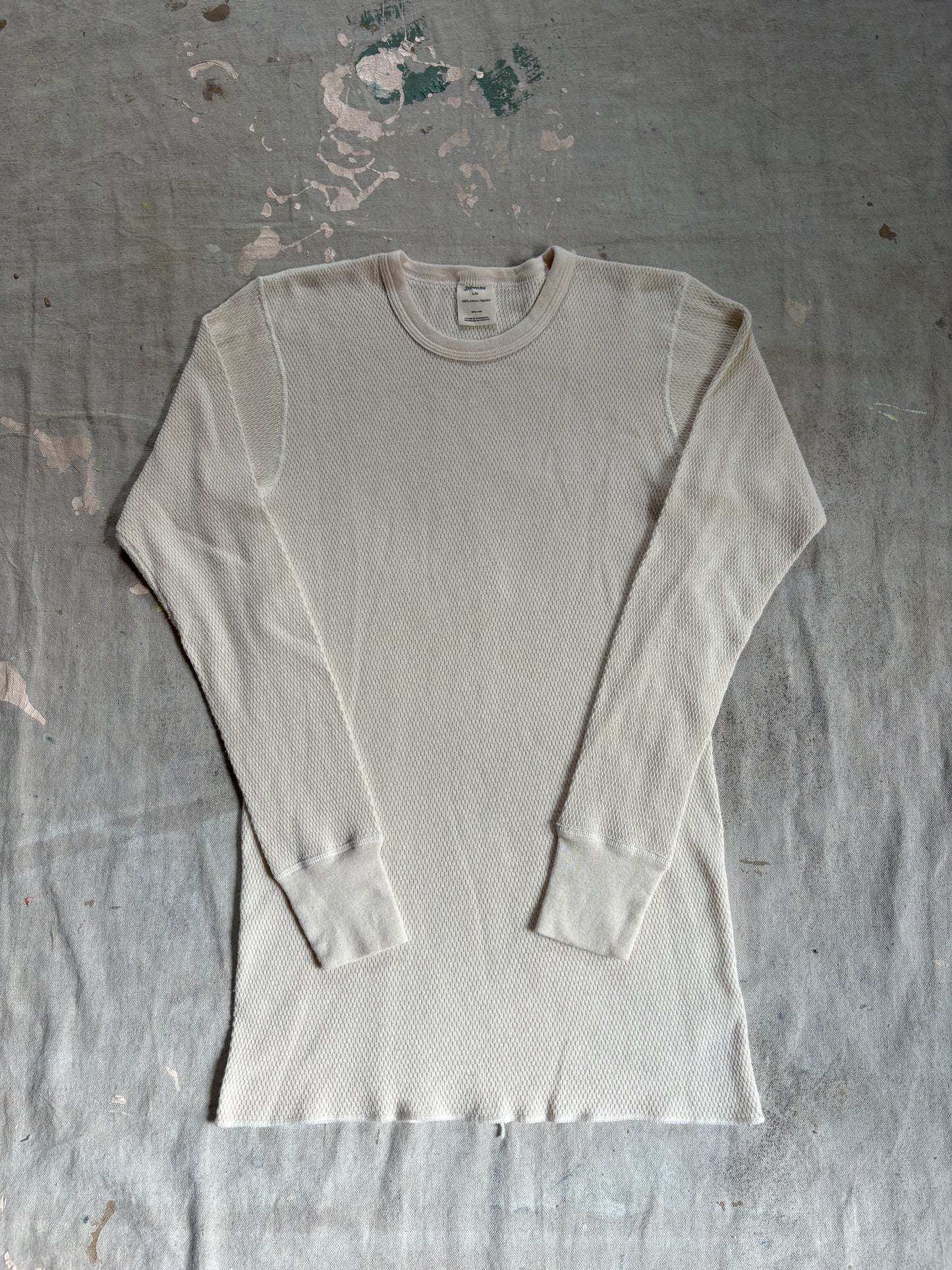 90s Blank Ecru Thermal Shirt