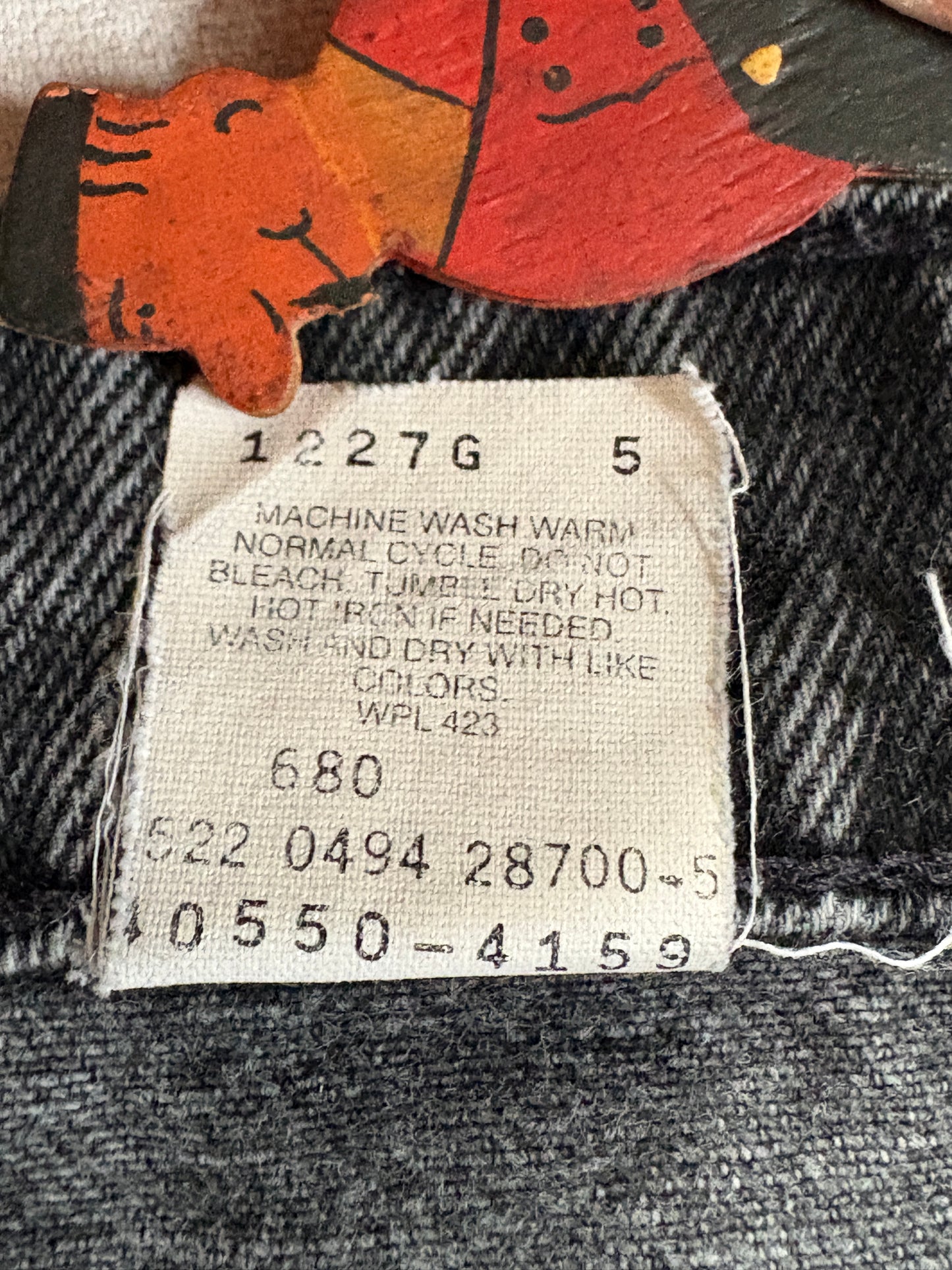 Vintage 90s Faded Black Orange Tab Levi’s 550 Jeans