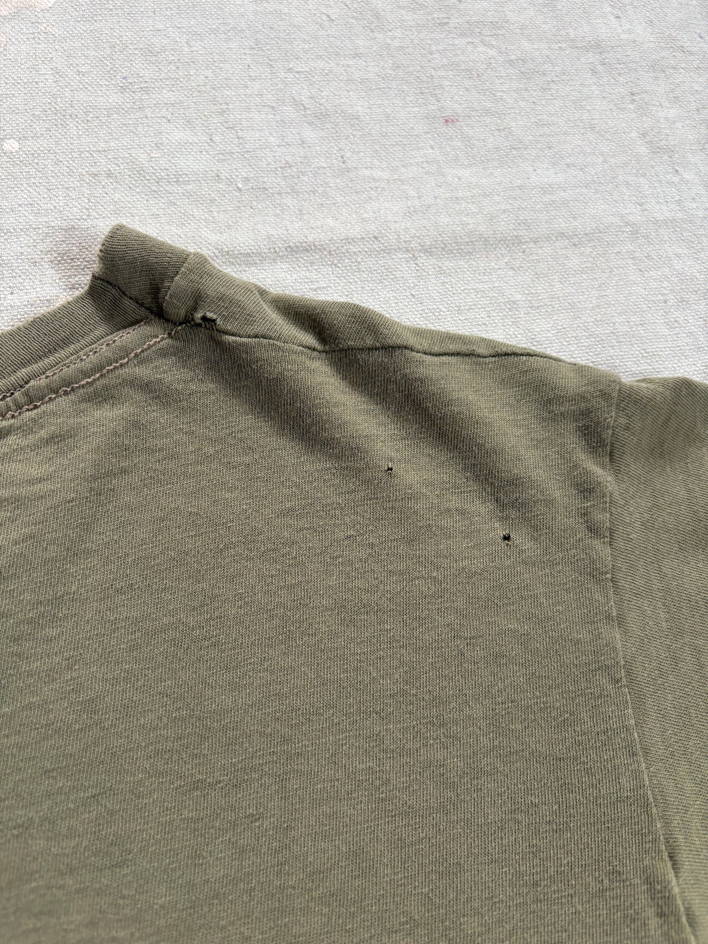 80s Blank Green Brown Military Tee