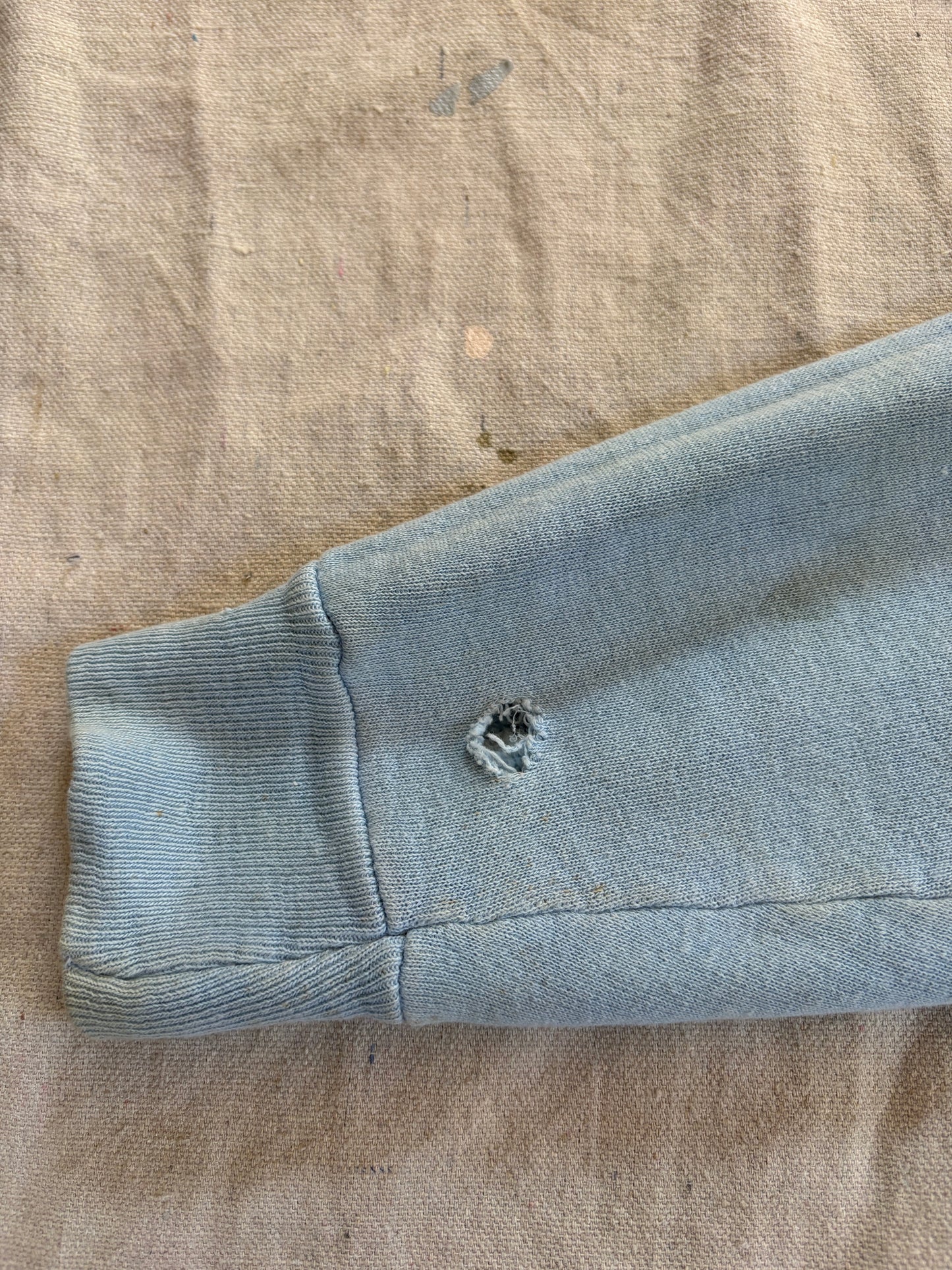 Vintage 50s Blank Baby Blue Quarter Zip Sweatshirt