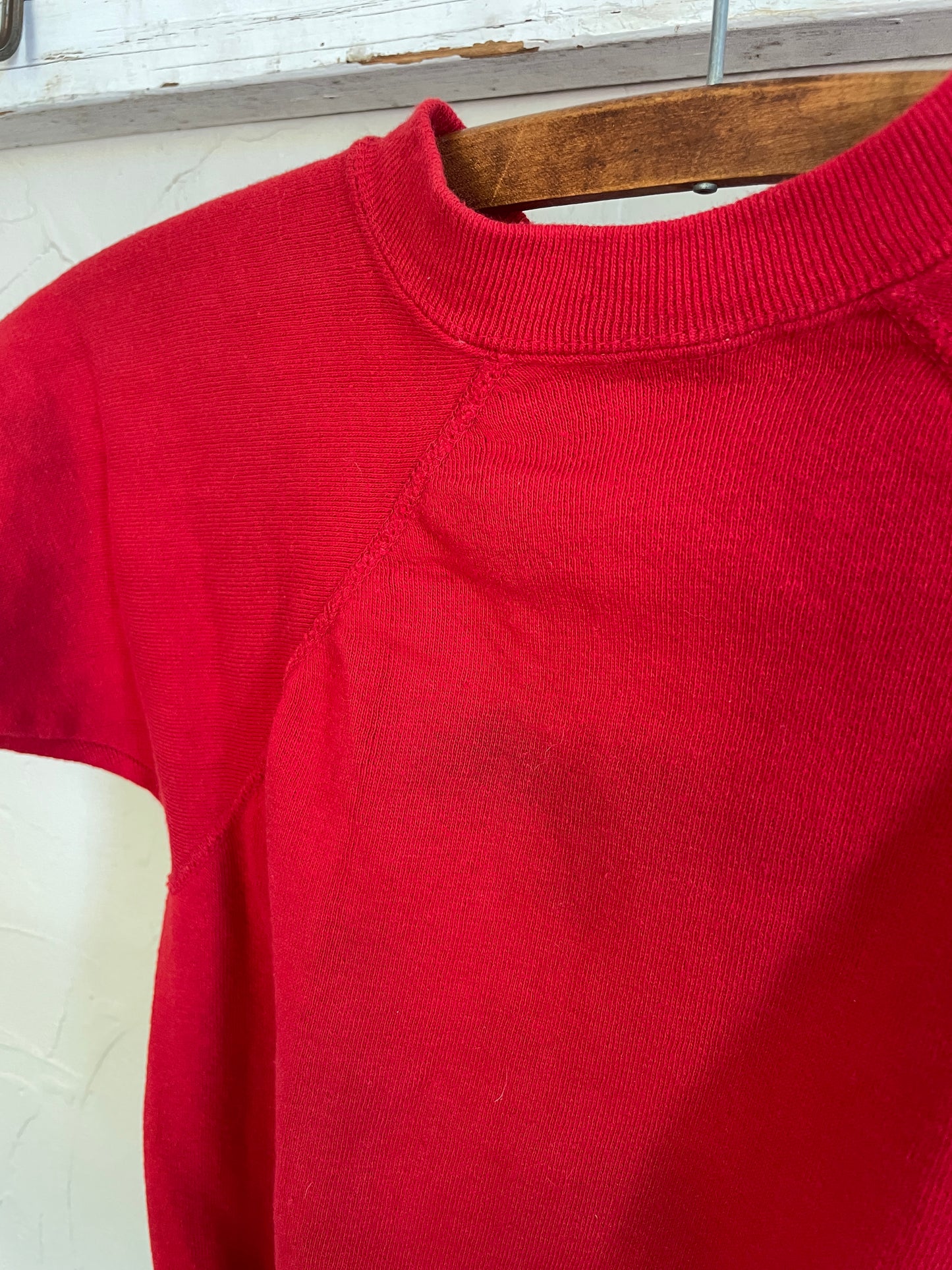 80s Blank Red Short Sleeve Sweatshirt