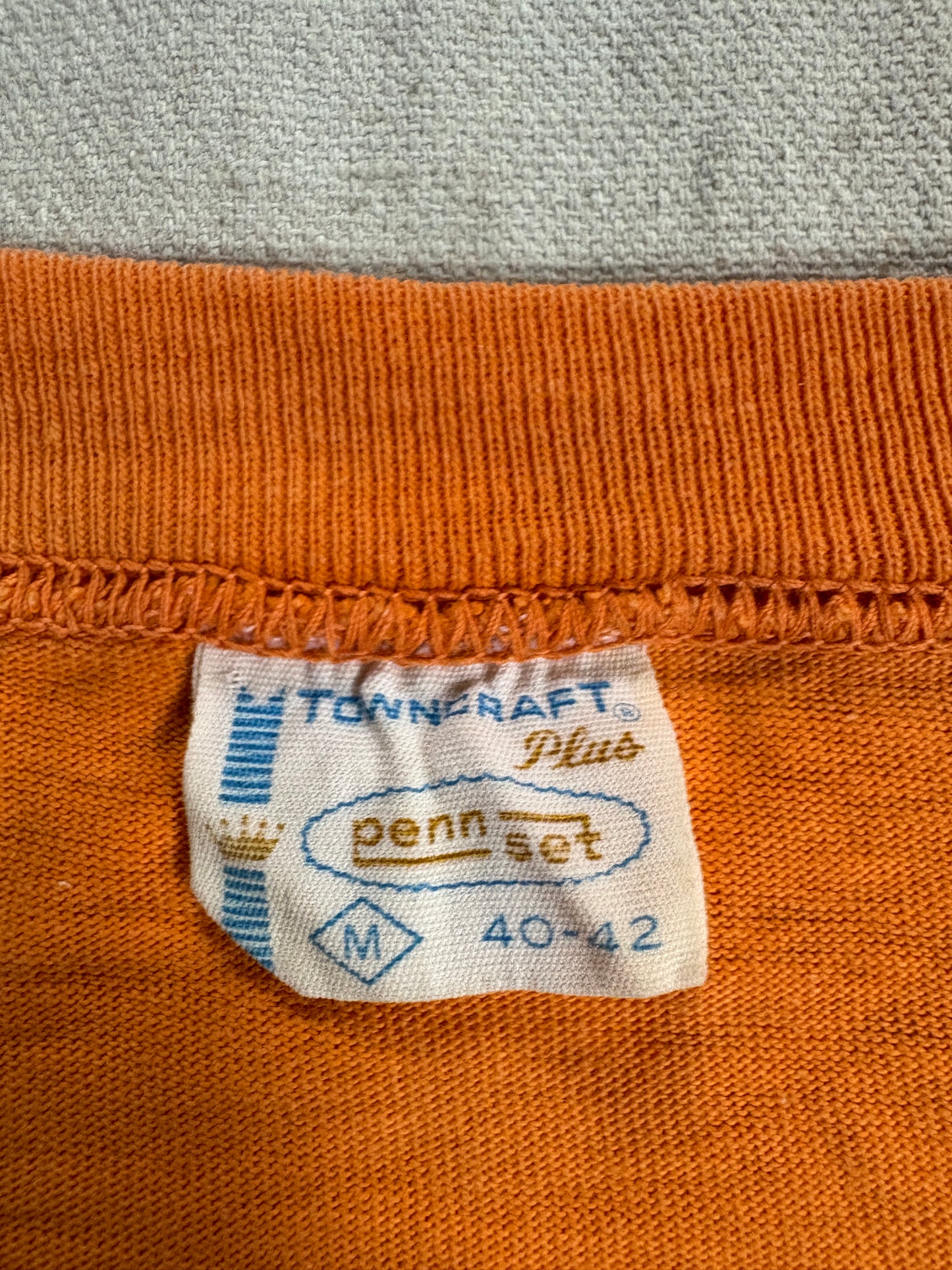 Vintage 70s Towncraft Blank Orange Pocket Tee