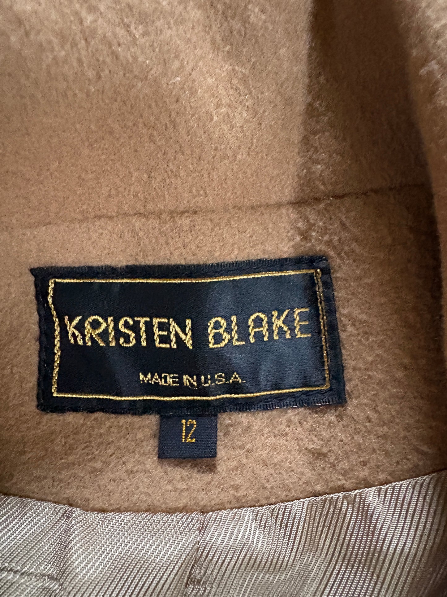 80s Kristen Blake Wool Camel Peacoat