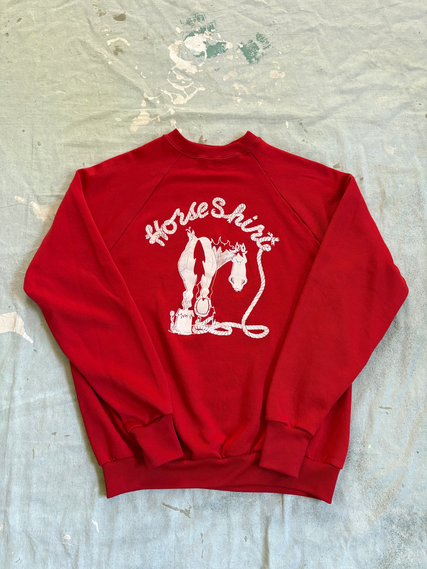 Vintage 80s Rope Lettering Horse Shirt Sweatshirt
