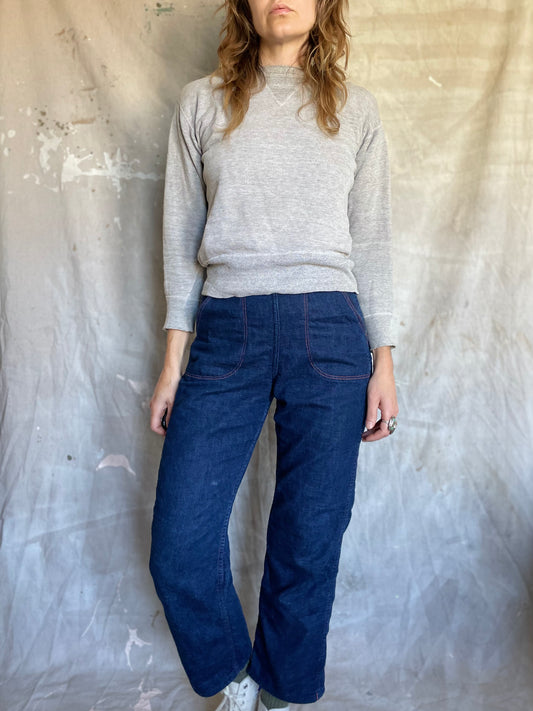 50s Blanket Lined Side Zip Jeans