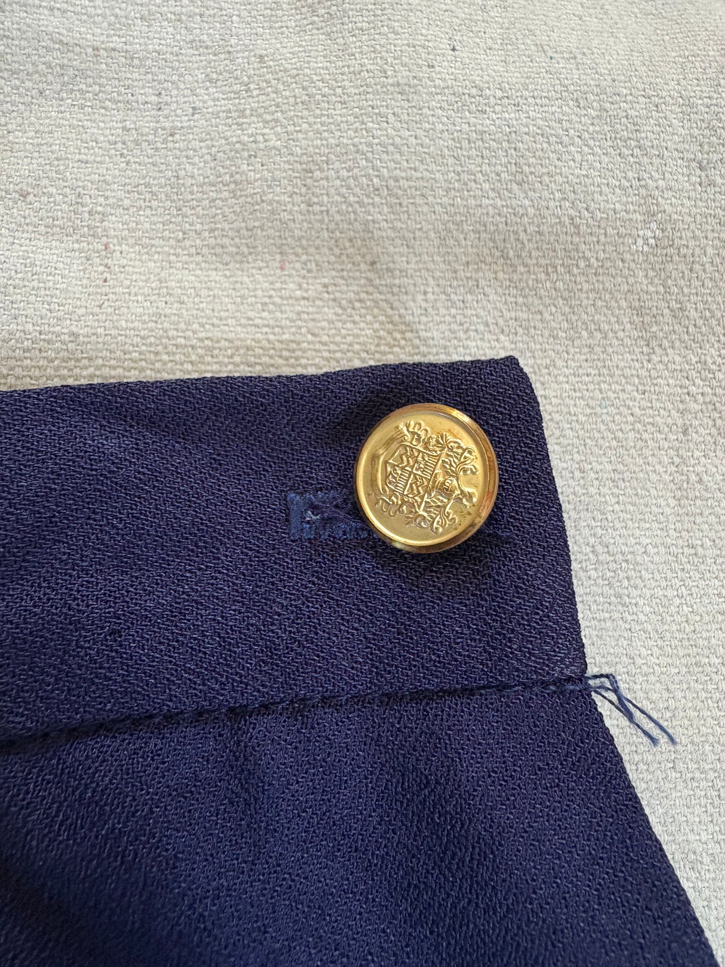 80s Navy Blue Pleated Skirt