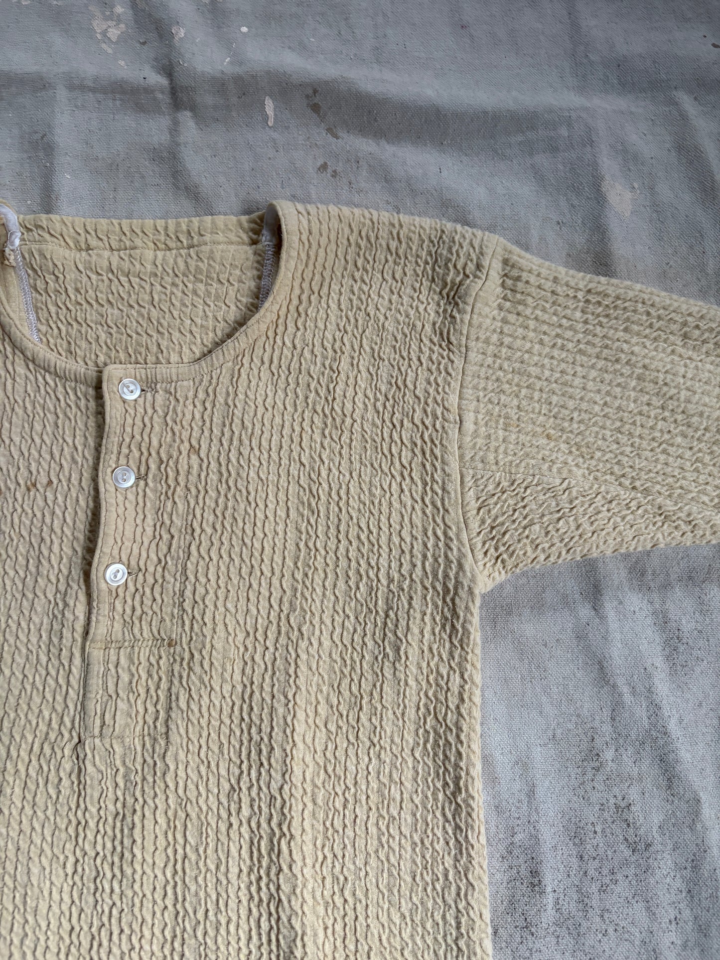 60s Ecru Henley Shirt