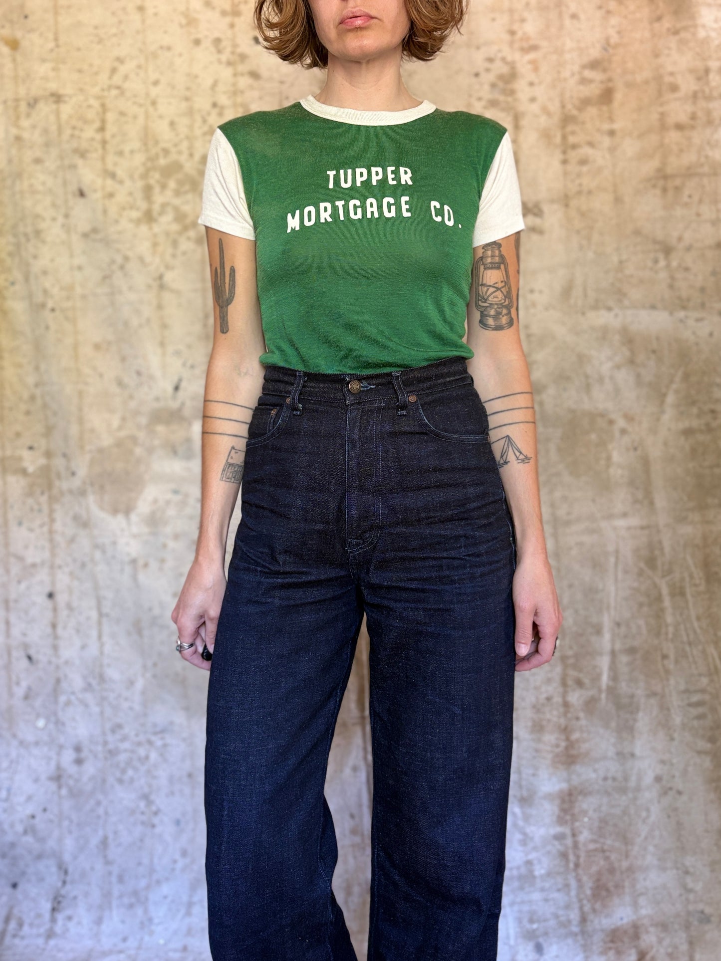 50s Russell Southern Tupper Mortgage Co. Durene Jersey Tee