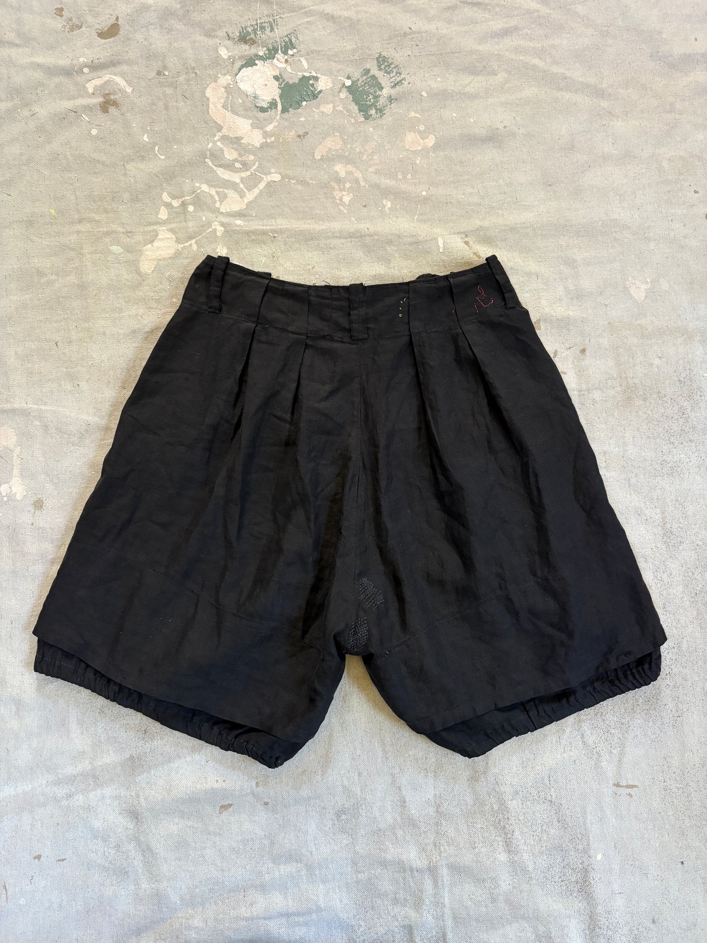 Vintage 30s Fall Front Black Gym Shorts