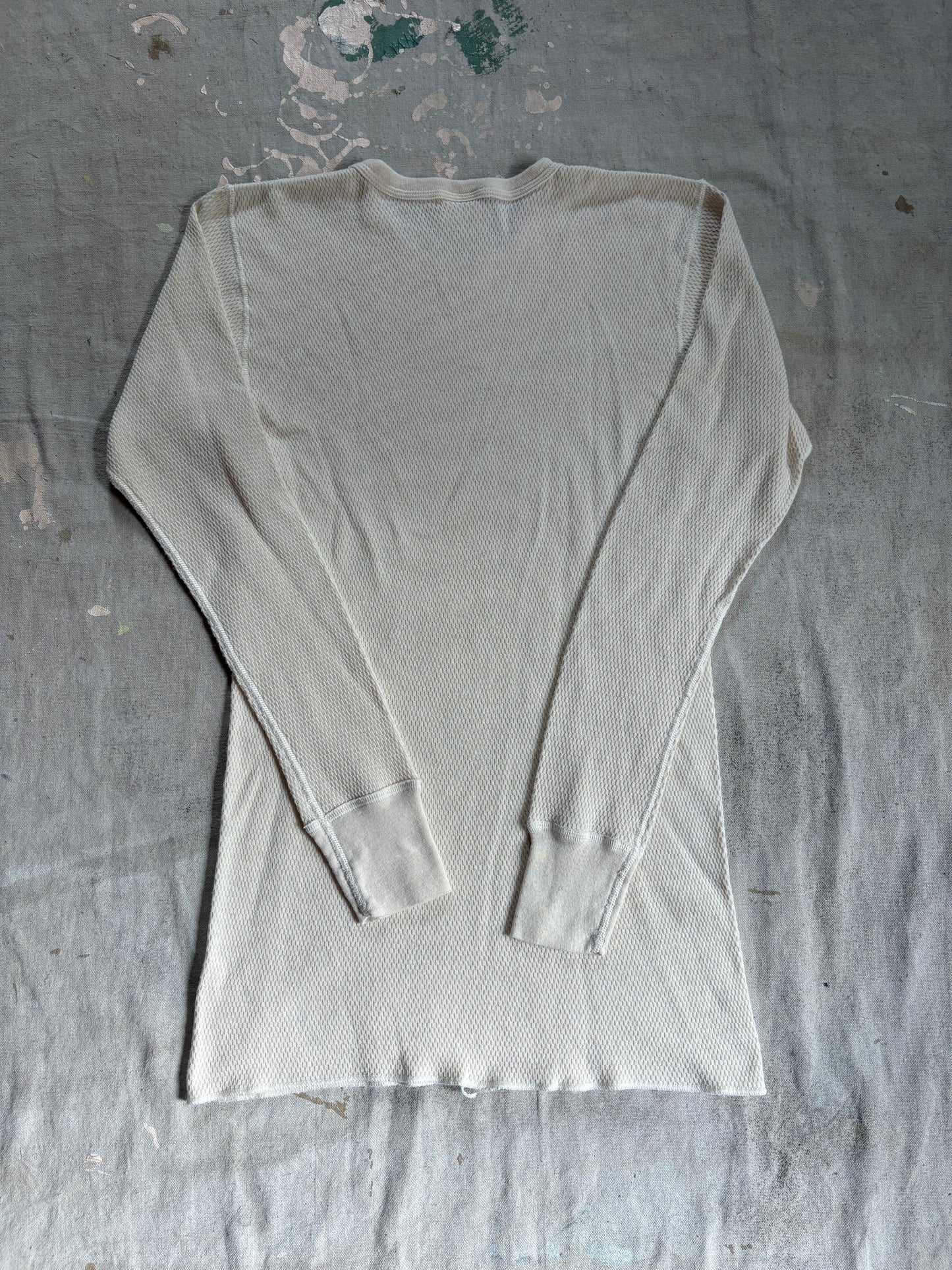90s Blank Ecru Thermal Shirt
