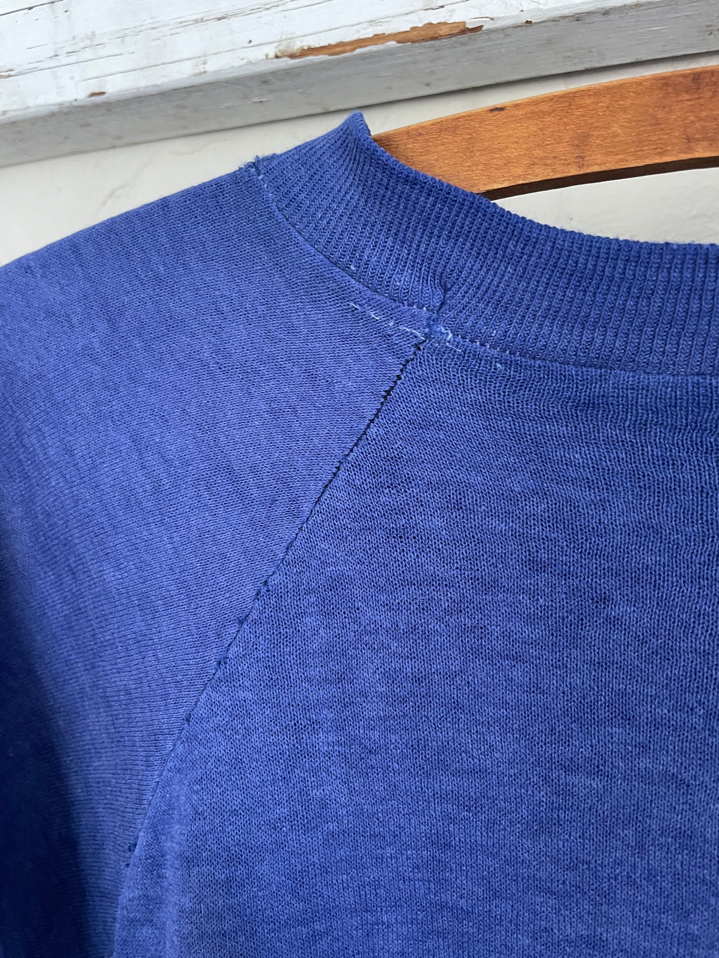 80s Blank Blue Short Sleeve Sweatshirt