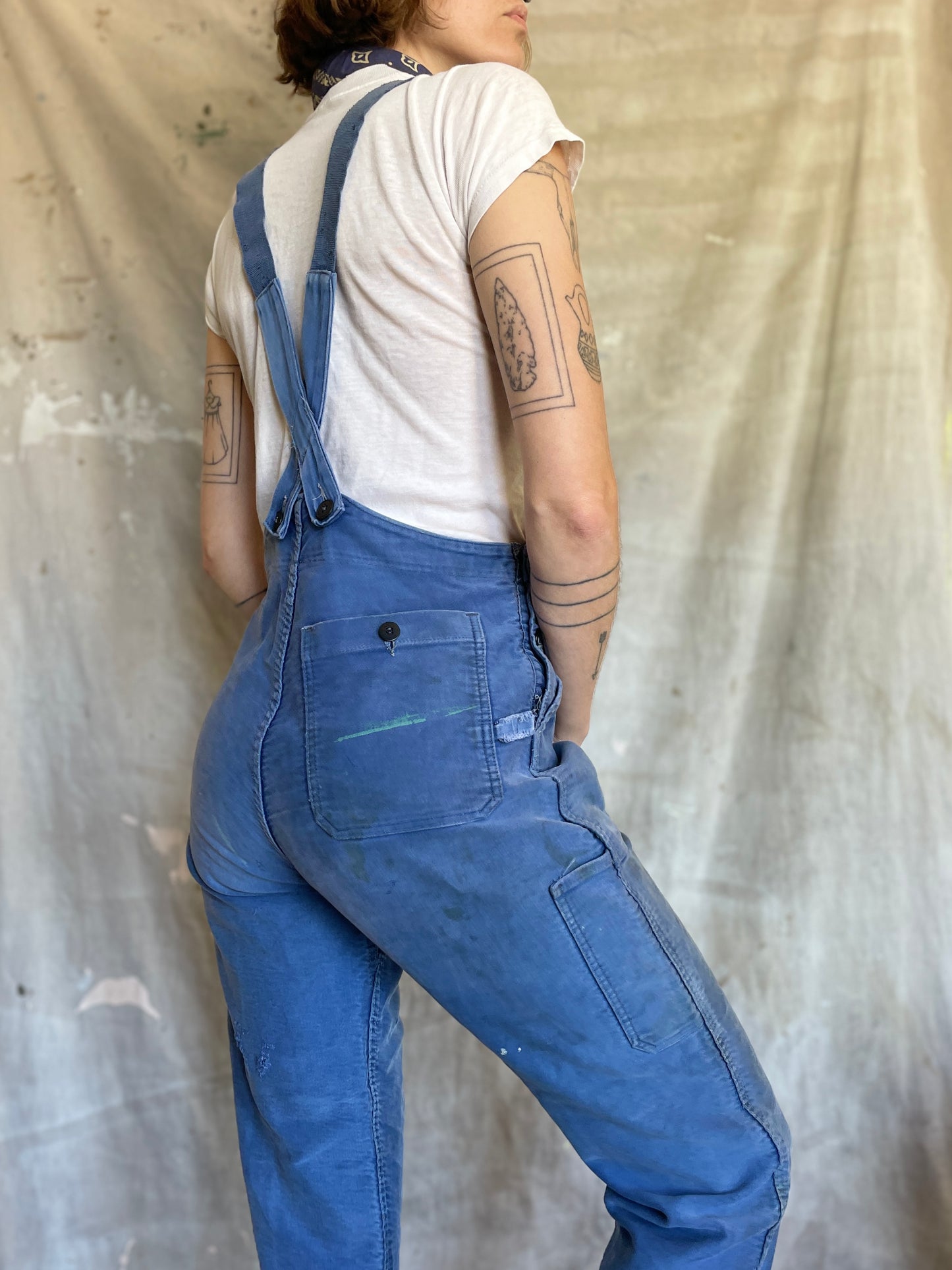 60s French Moleskin Overalls