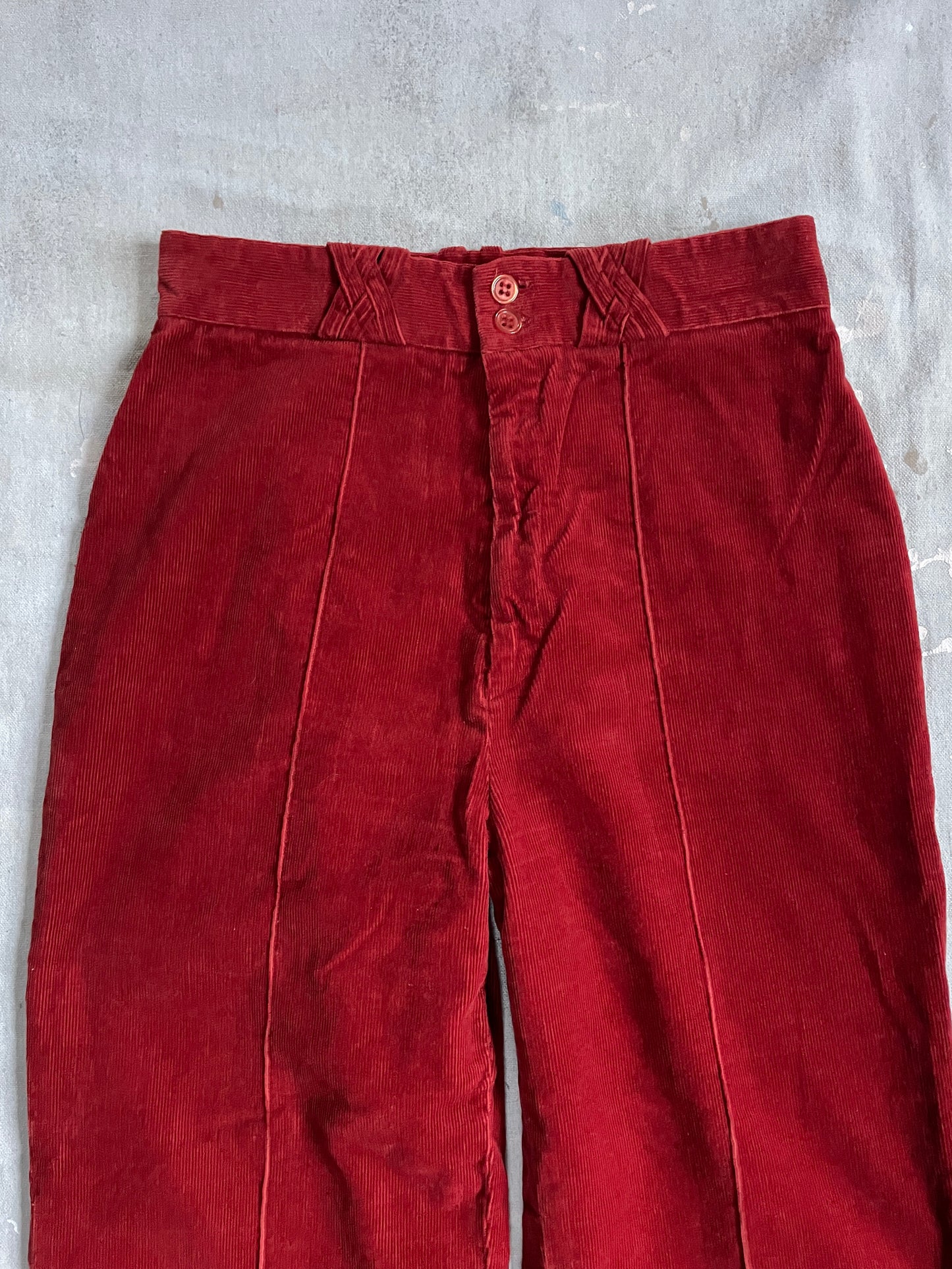 70s Rust Wide Leg Corduroy Pants