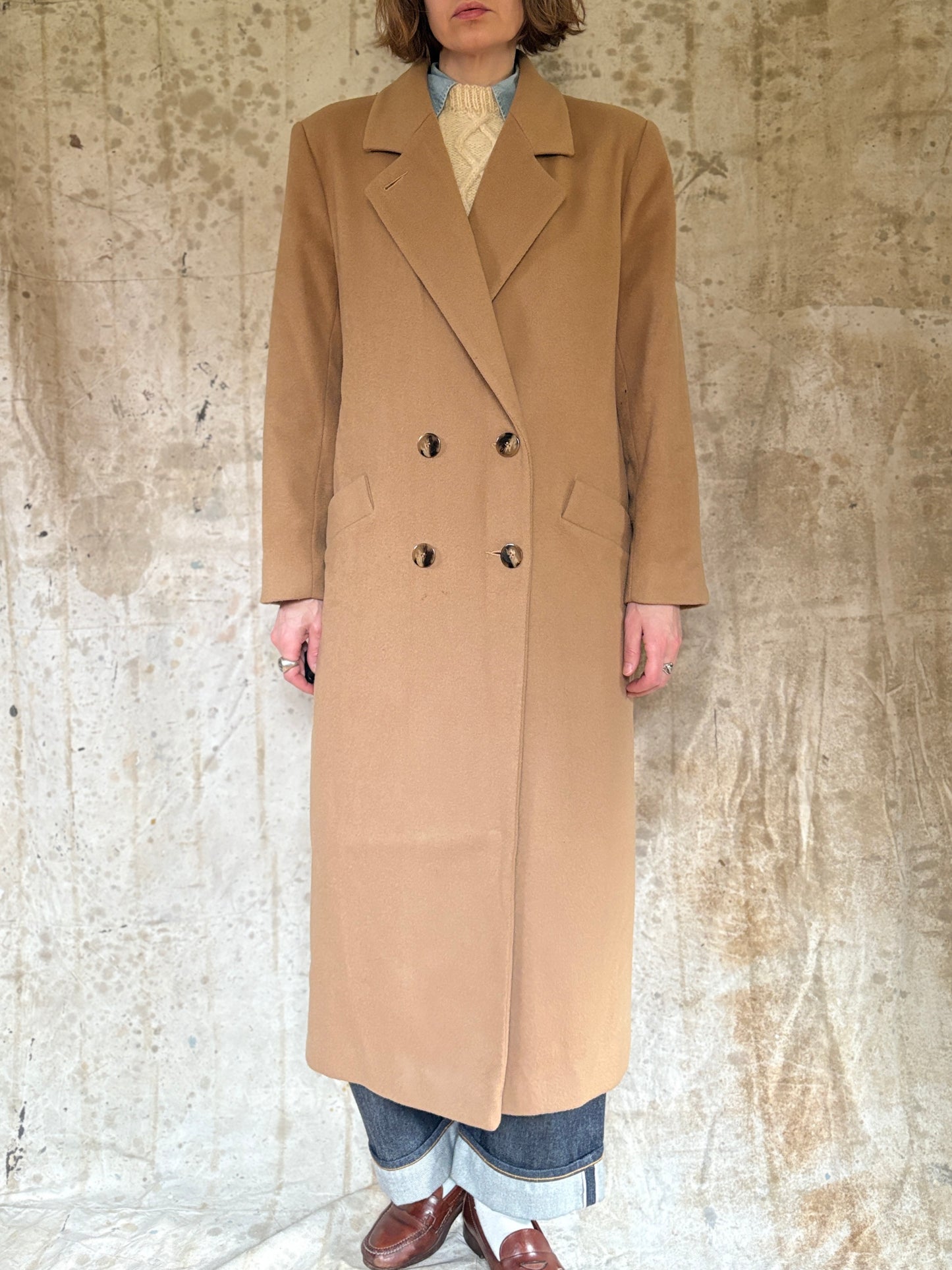 80s Kristen Blake Wool Camel Peacoat