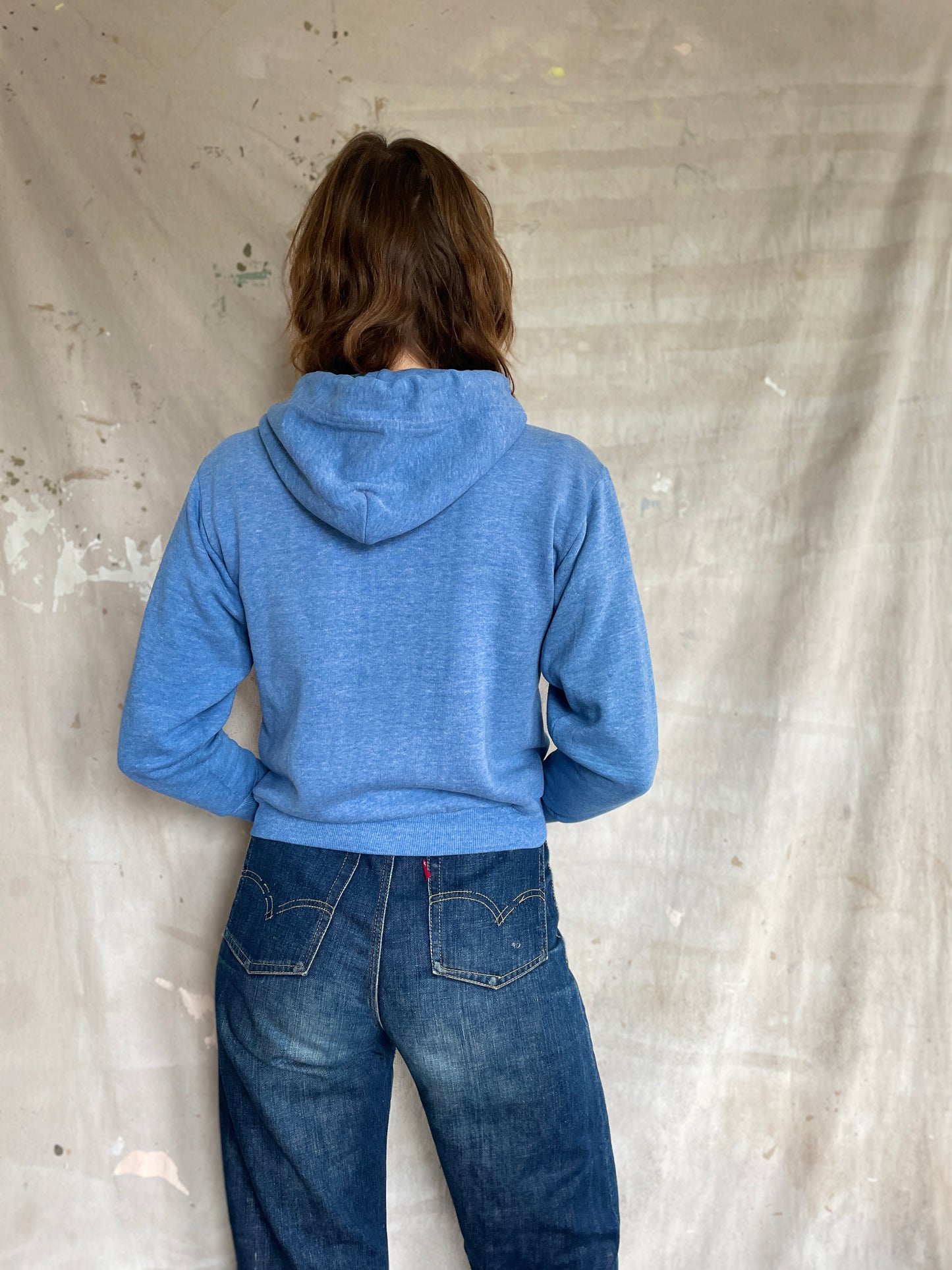 70s Sky Blue Hoodie Sweatshirt