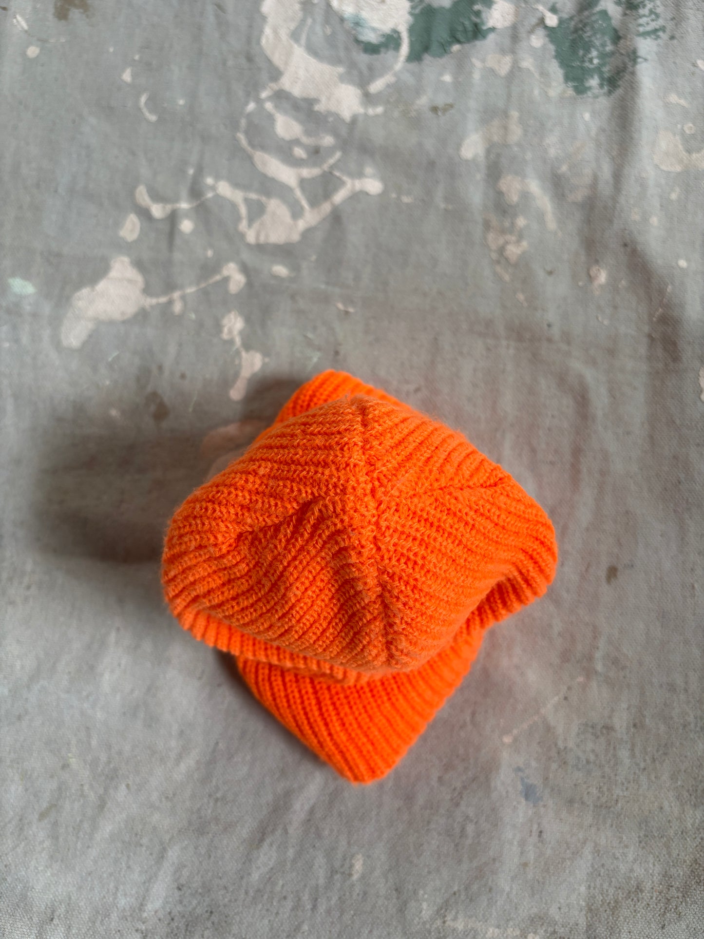 Vintage Safety Orange Watch Cap