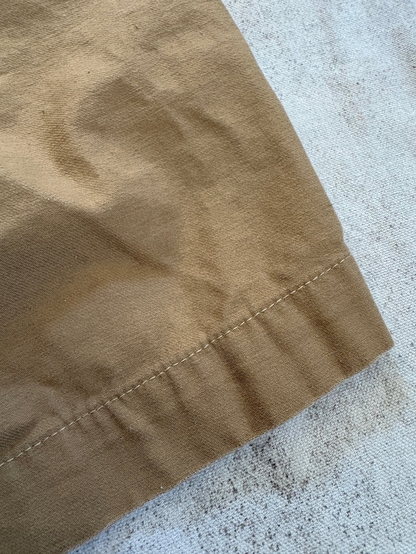 Vintage 40s Belted Waist Khaki Military Drill Shorts