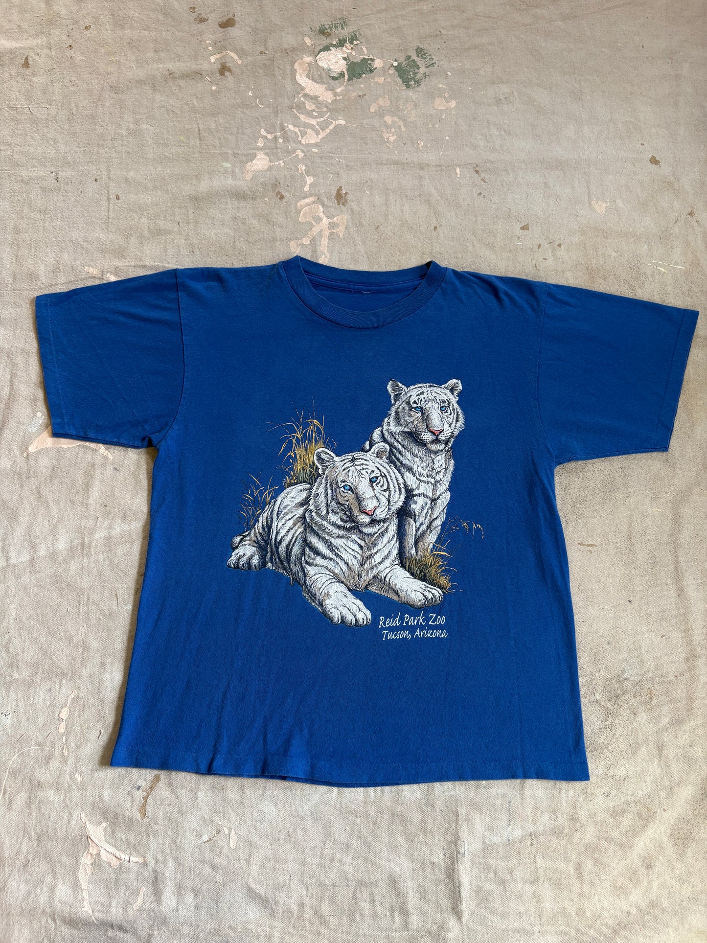 Vintage 80s Reid Park Zoo Tucson Arizona White Tiger Tee