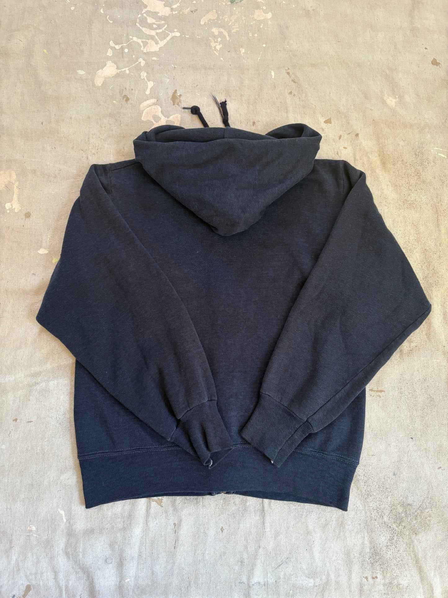 80s Blank Navy Blue Hoodie Sweatshirt