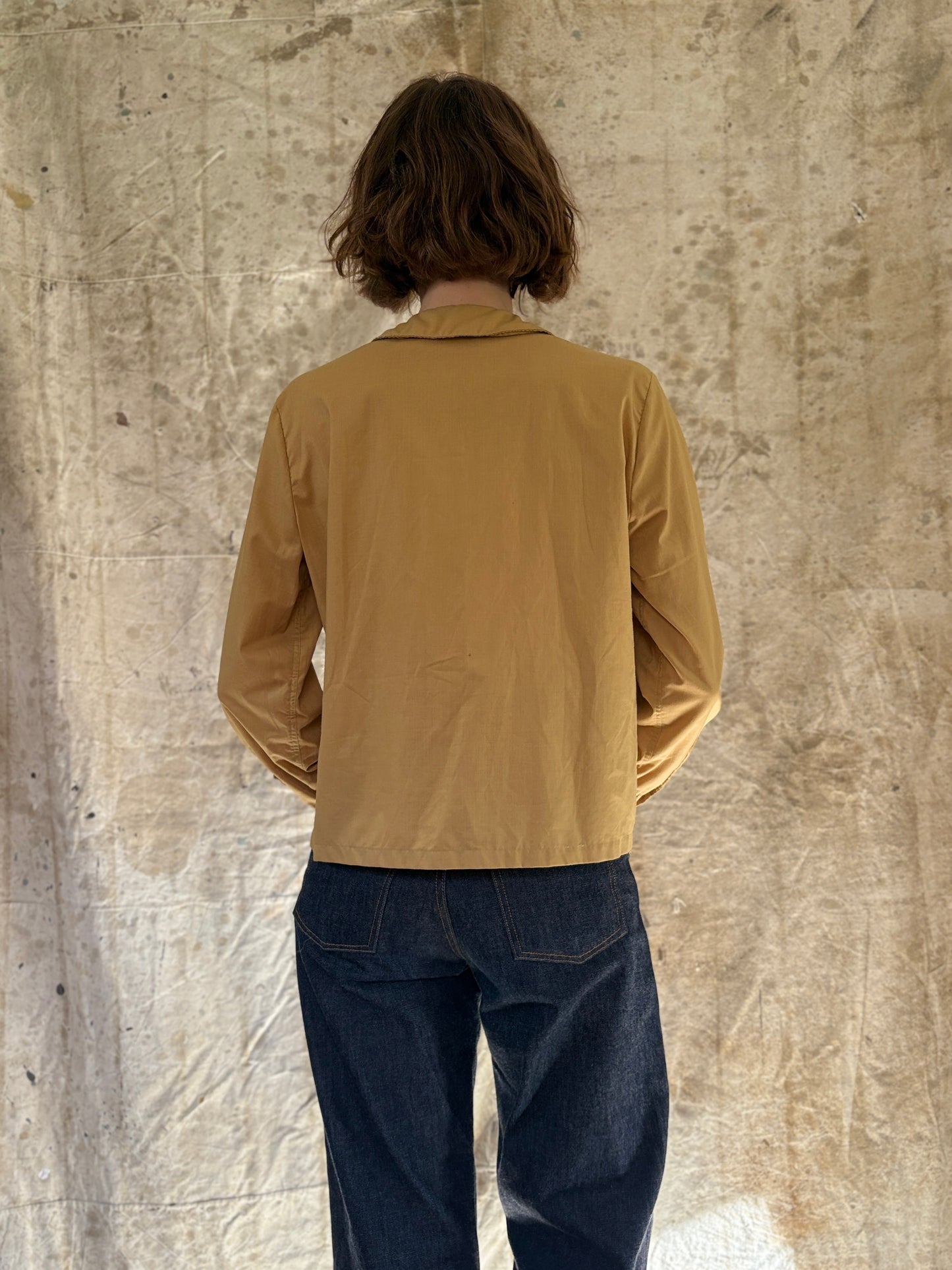 80s Peter Pan Collar Mustard Blouse