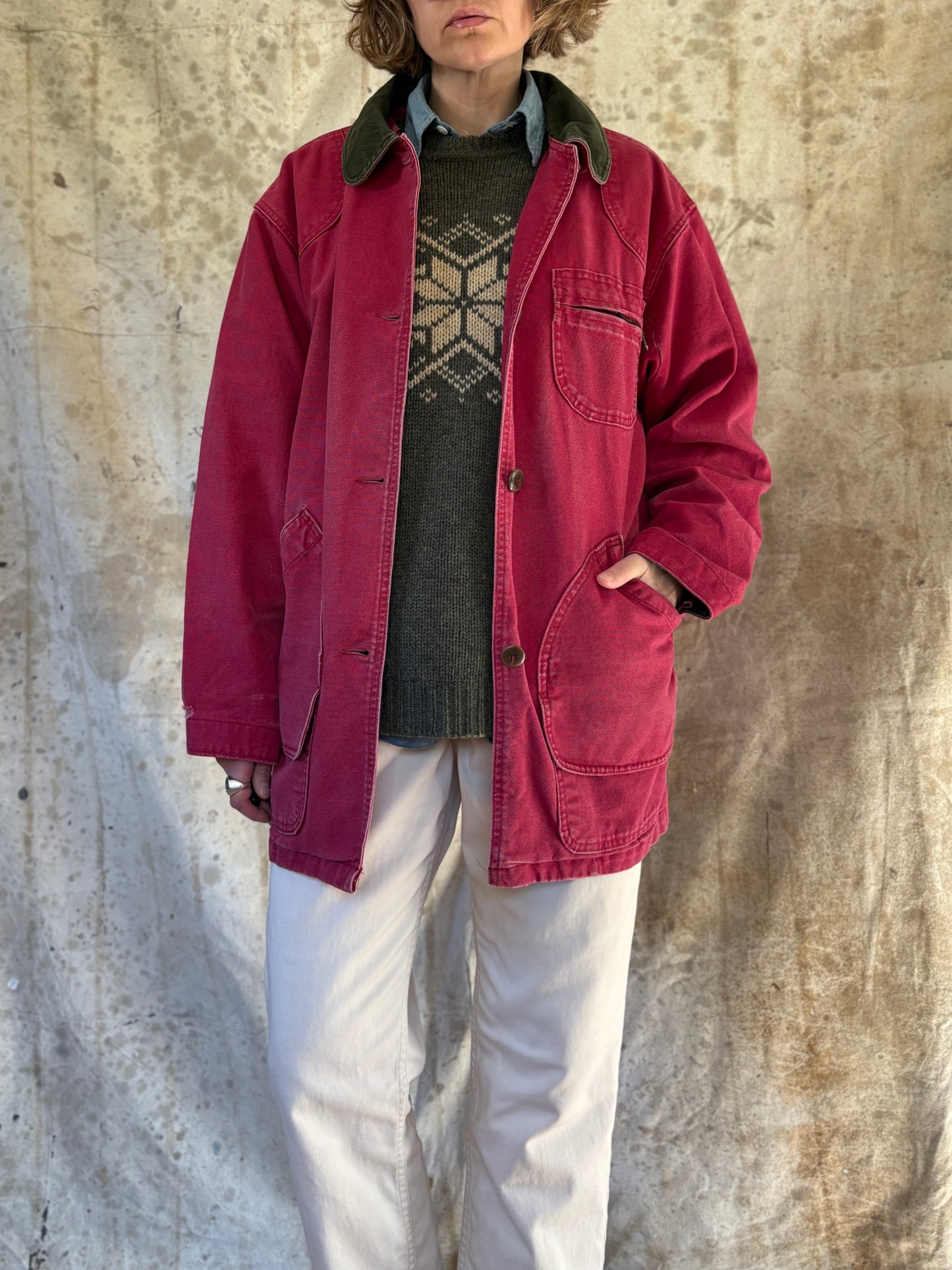 Vintage LL Bean Faded Magenta Barn Coat