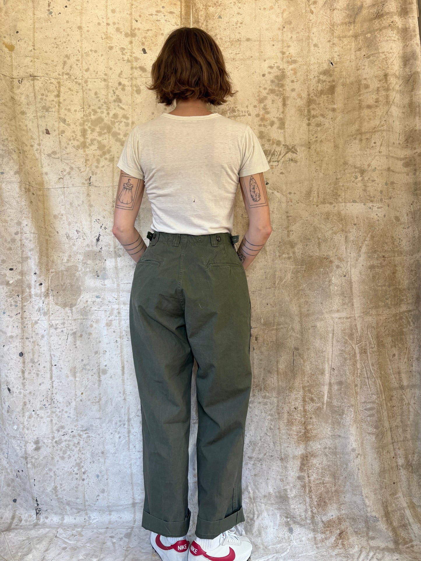 Vintage 50s US Military Cotton Field Trousers Pants