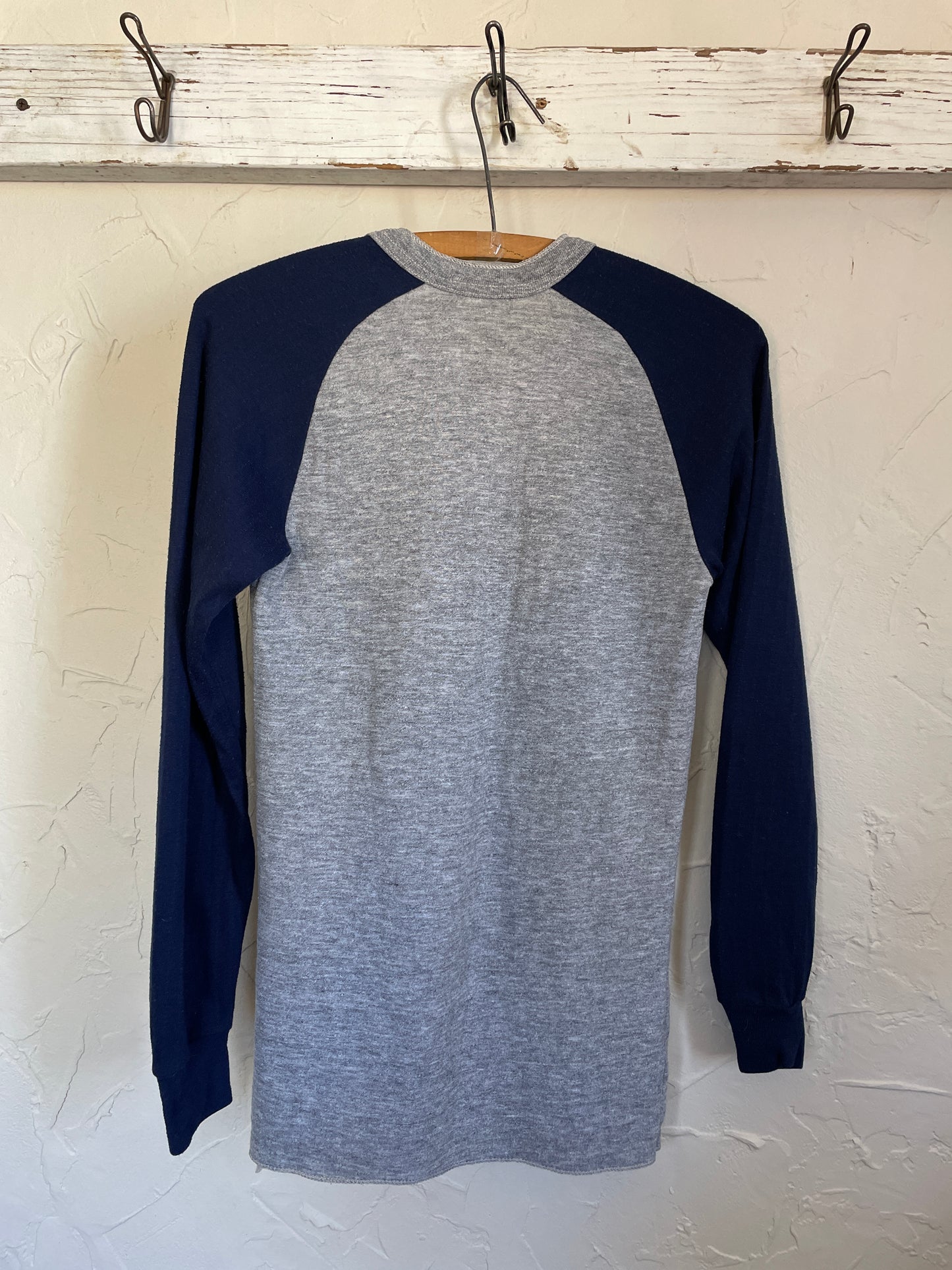 80s Henley Thermal Shirt Navy