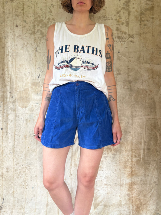 Vintage 80s Windridge Blue Corduroy Shorts