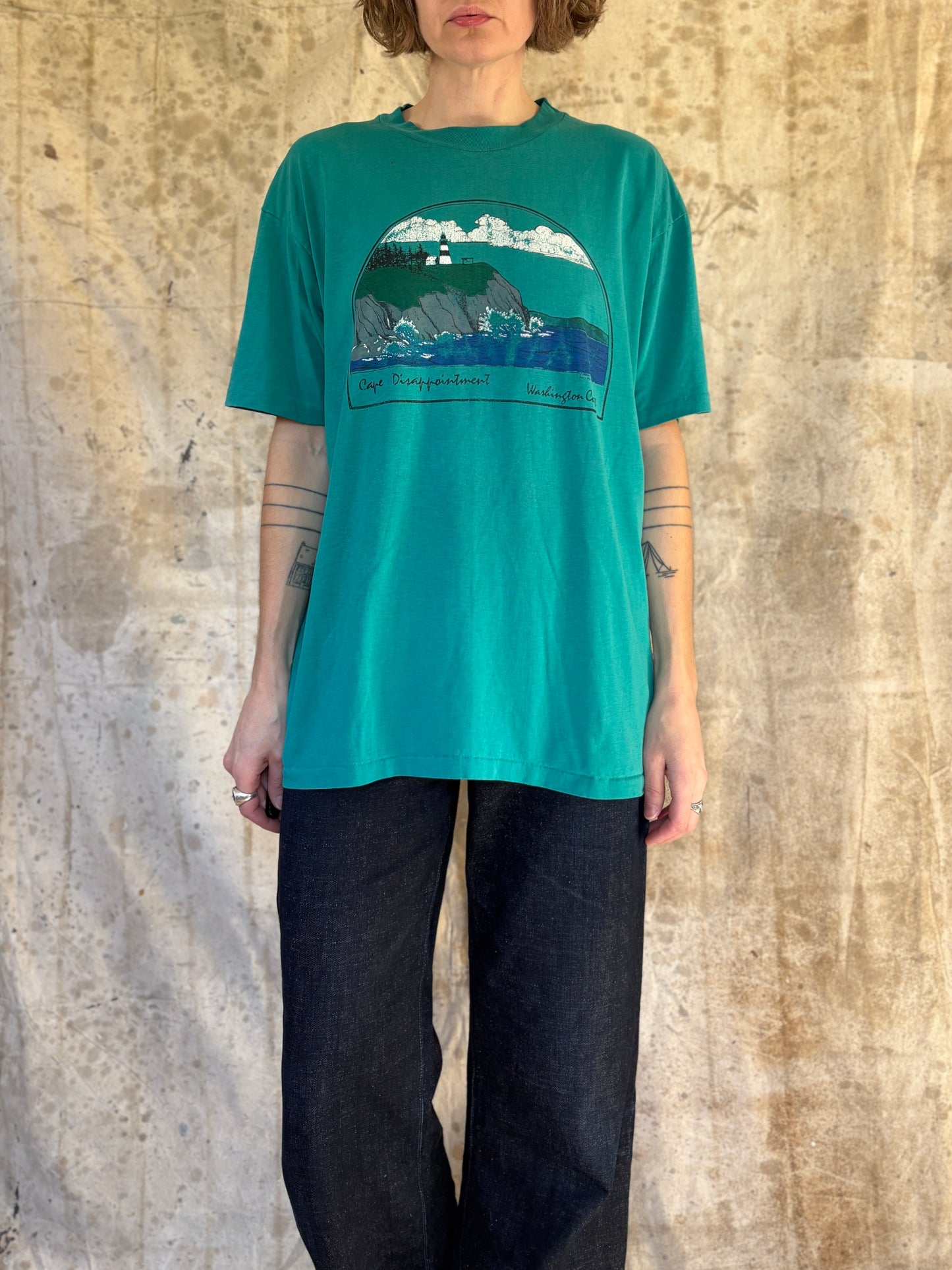 Vintage 90s Cape Disappointment Washington Coast Tee