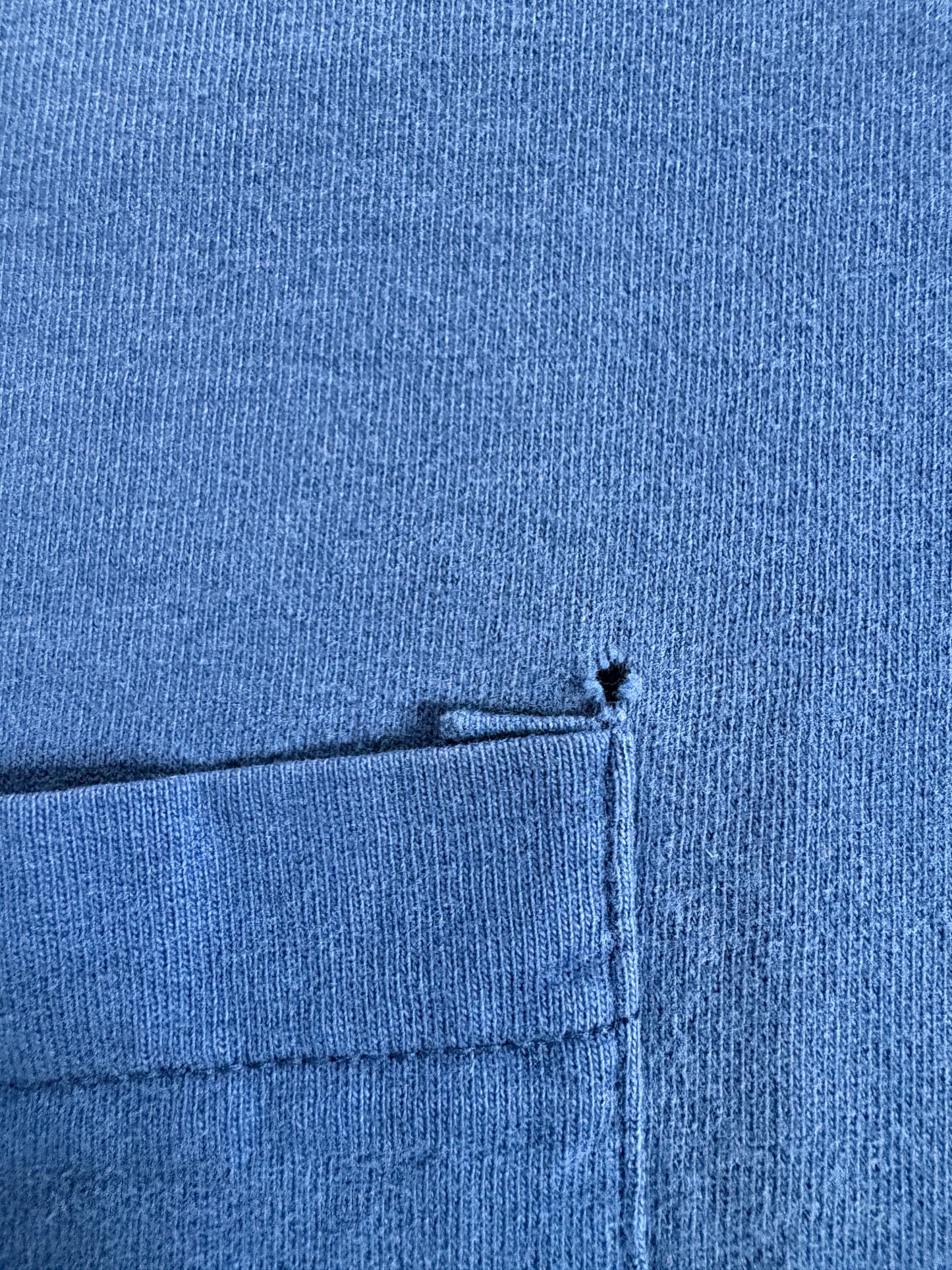 Vintage 80s Blank Blue Pocket Tee