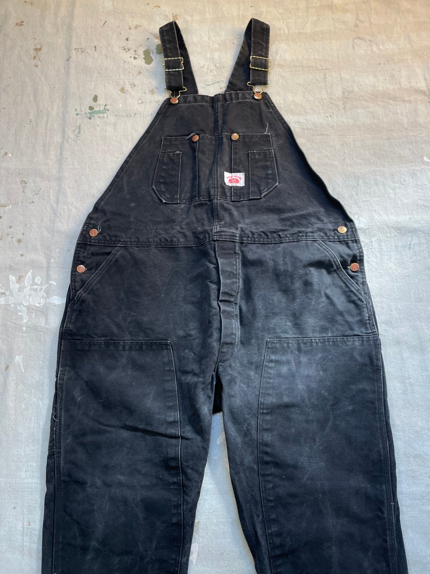 90s Roundhouse Black Double Knee Overalls