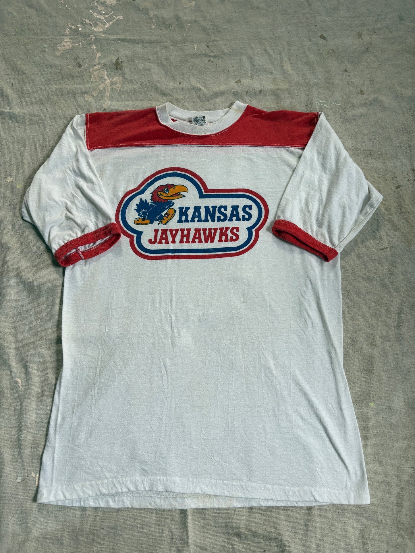 70s/80s University Of Kansas Jayhawks Basketball Tee